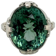 Riesiger 12,21ct Teal Turmalin 14K Ring