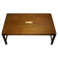 Huge Harrods London Mahogany Military Campaign Coffee Table