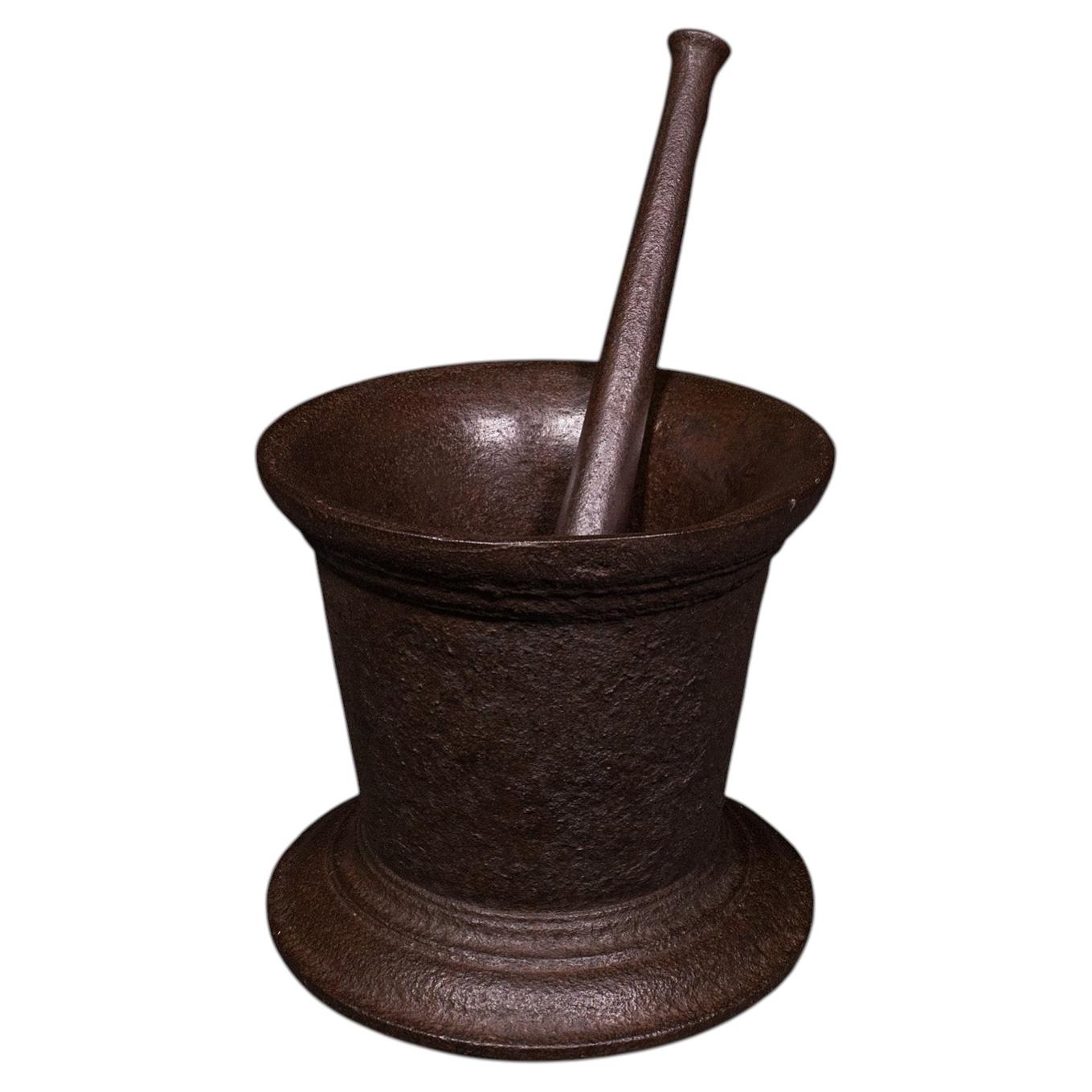 Huge 140 LB Antique Dye Maker's First Stage Mortar & Pestle, English, Georgian