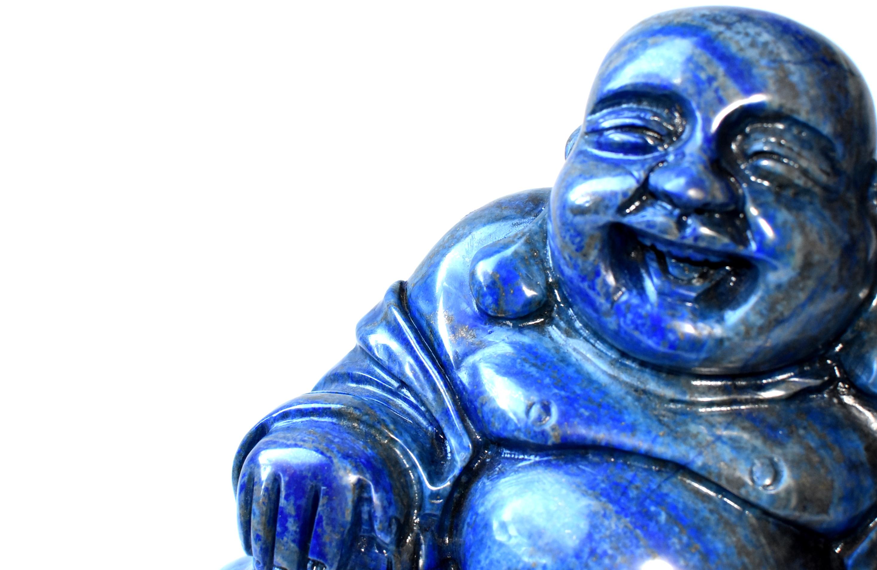 Huge 14.4 Lb Natural Lapis Lazuli Happy Buddha Statue 7