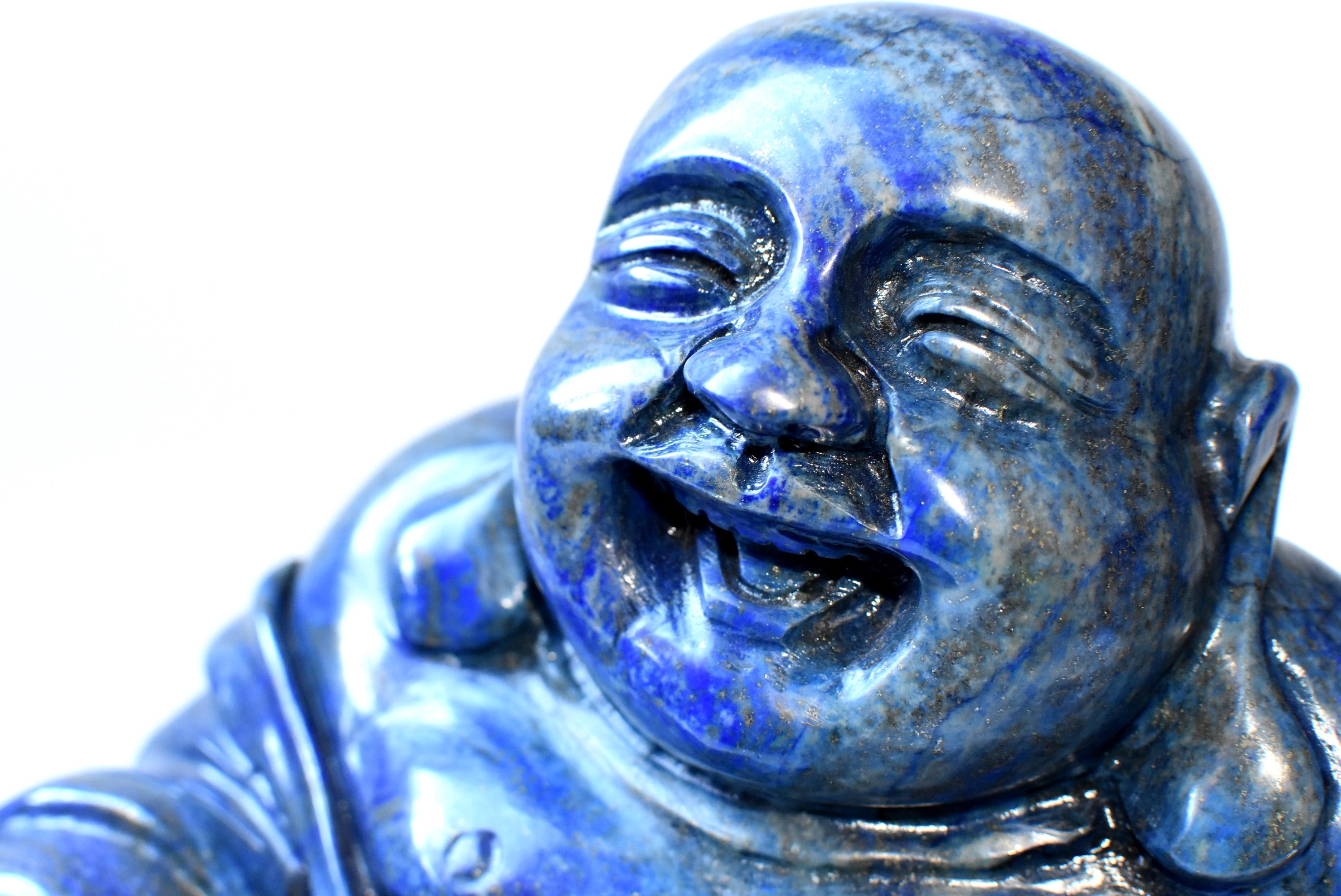 Riesige 14::4 Pfund natürlichen Lapislazuli glücklich Buddha-Statue 9