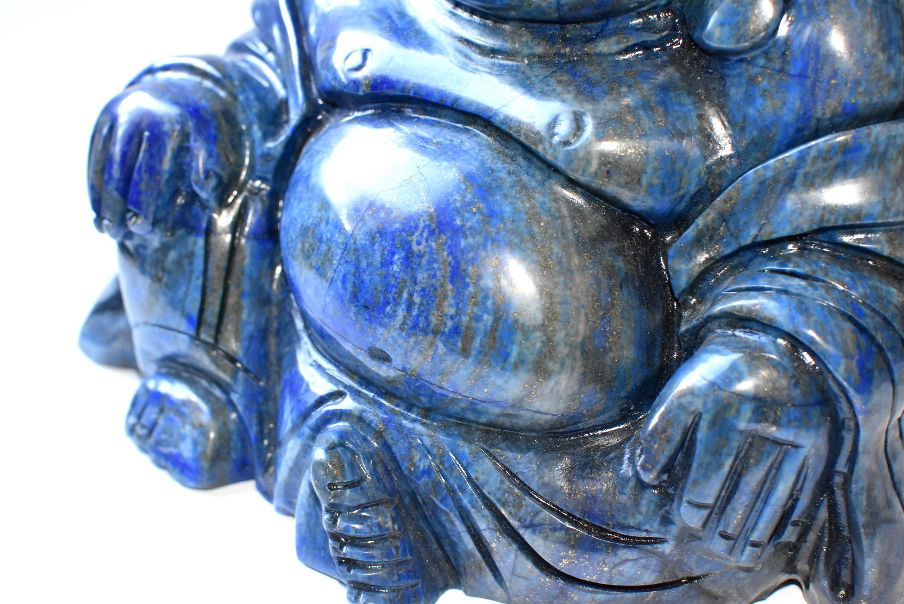Riesige 14::4 Pfund natürlichen Lapislazuli glücklich Buddha-Statue (Afghanisch)