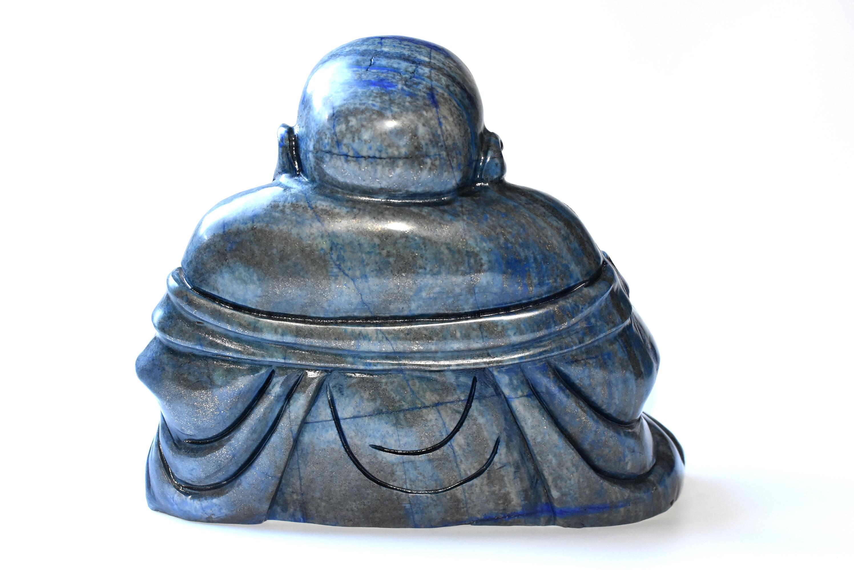 Riesige 14::4 Pfund natürlichen Lapislazuli glücklich Buddha-Statue 1