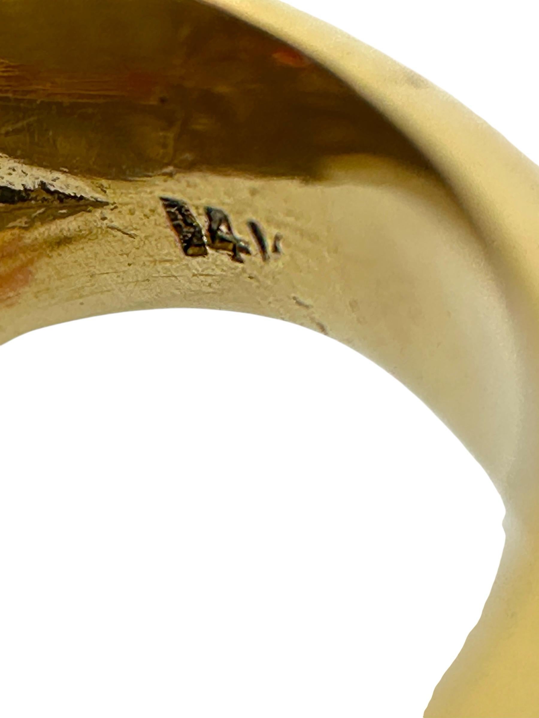 Enorme anello a cupola in oro giallo 14K con finitura lucida, a forma di corda ritorta in vendita 6