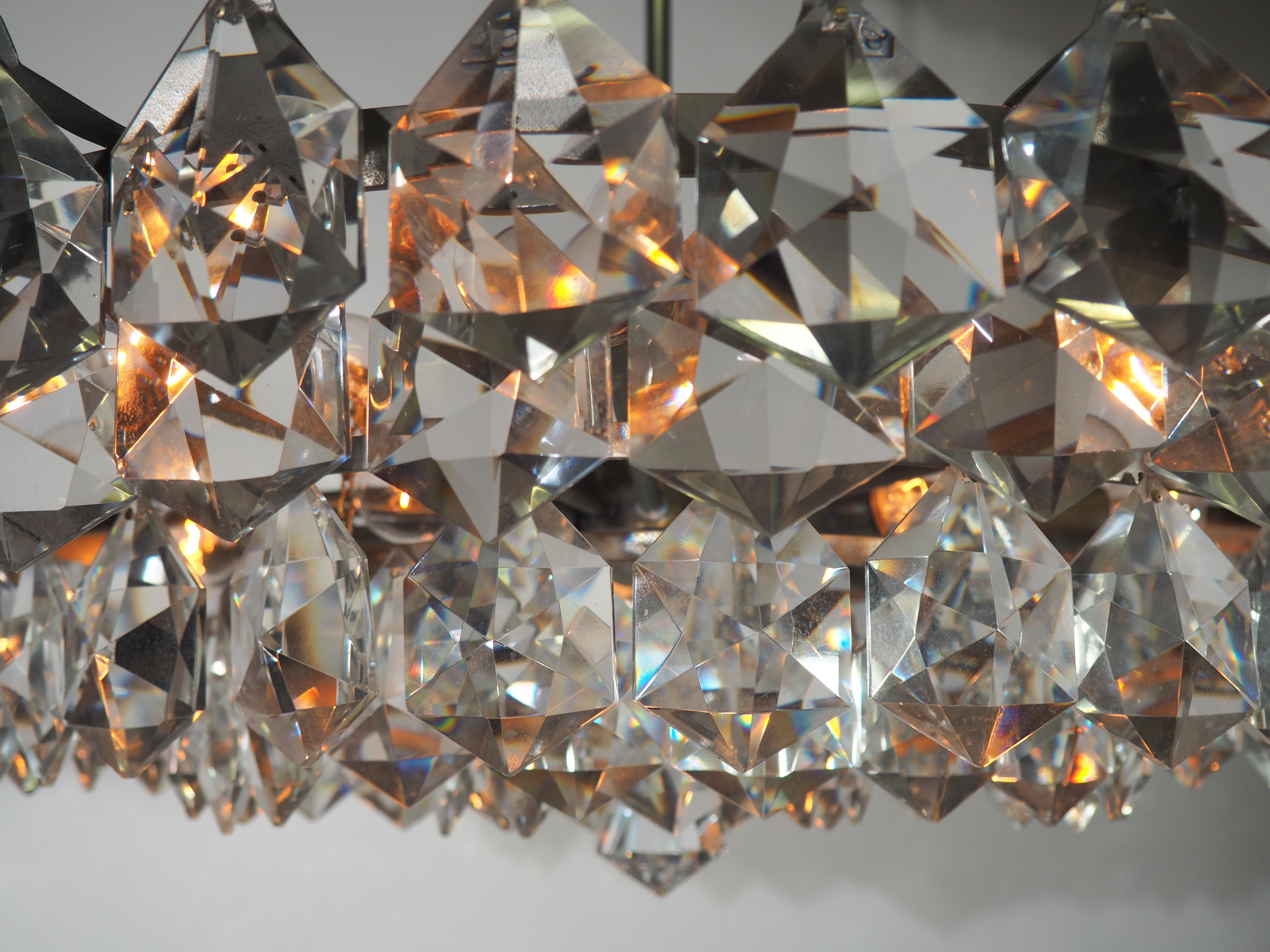 Huge 15-Light Crystal Chandelier by Bakalowits & Sons, Vienna, circa 1960s For Sale 5