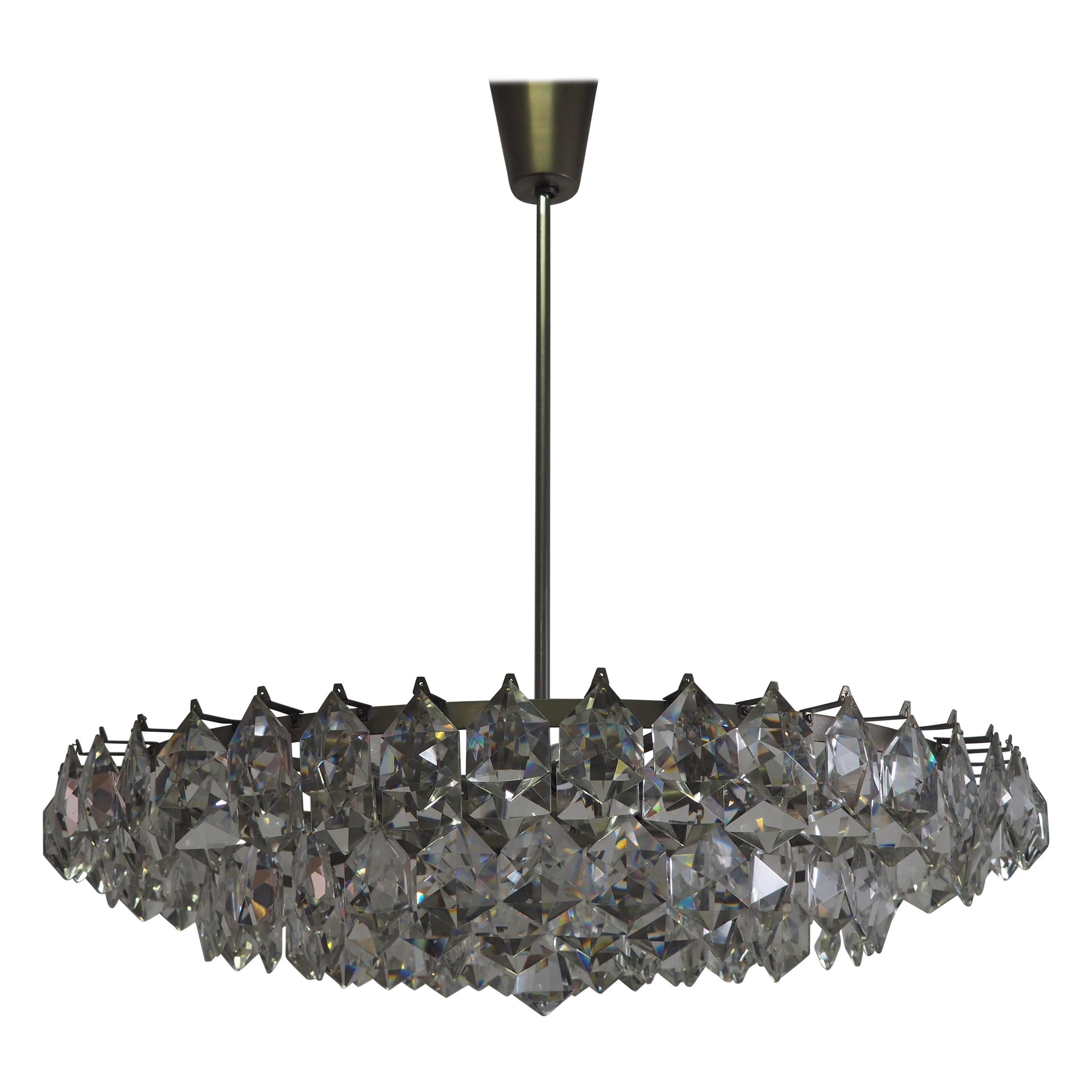 Huge 15-Light Crystal Chandelier by Bakalowits & Sons, Vienna, circa 1960s For Sale
