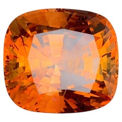 Huge 156.65 Carat Deep Golden Orange Natural Topaz Cushion Cut Loose Gemstone
