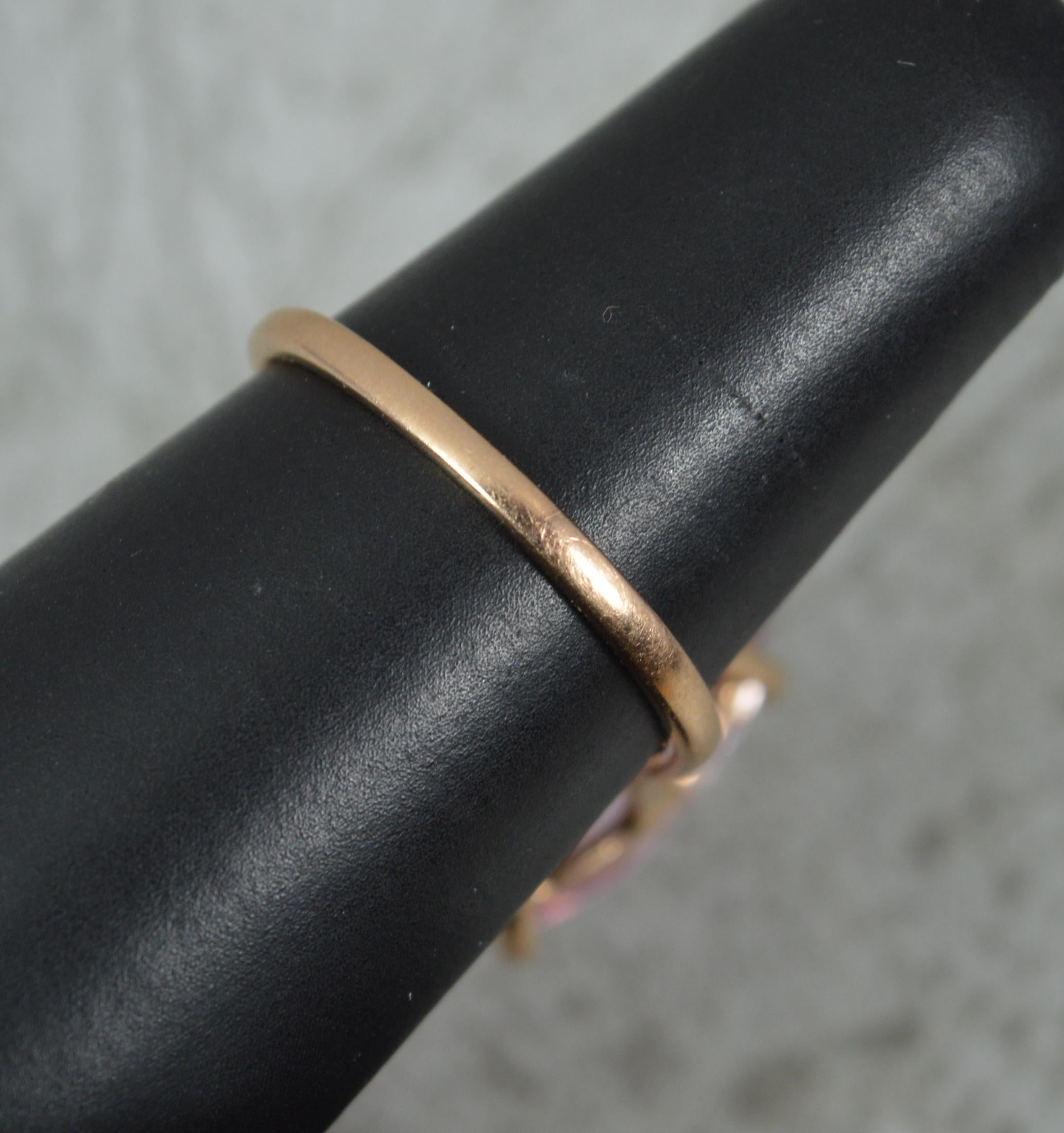 Großer 15 Karat Ovalschliff Kunzit und 14 Karat Roségold Solitär Statement-Ring 4