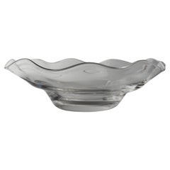 Huge 16.5” Vintage Glass Bowl by Laica Cristalleria Italy, 1990s