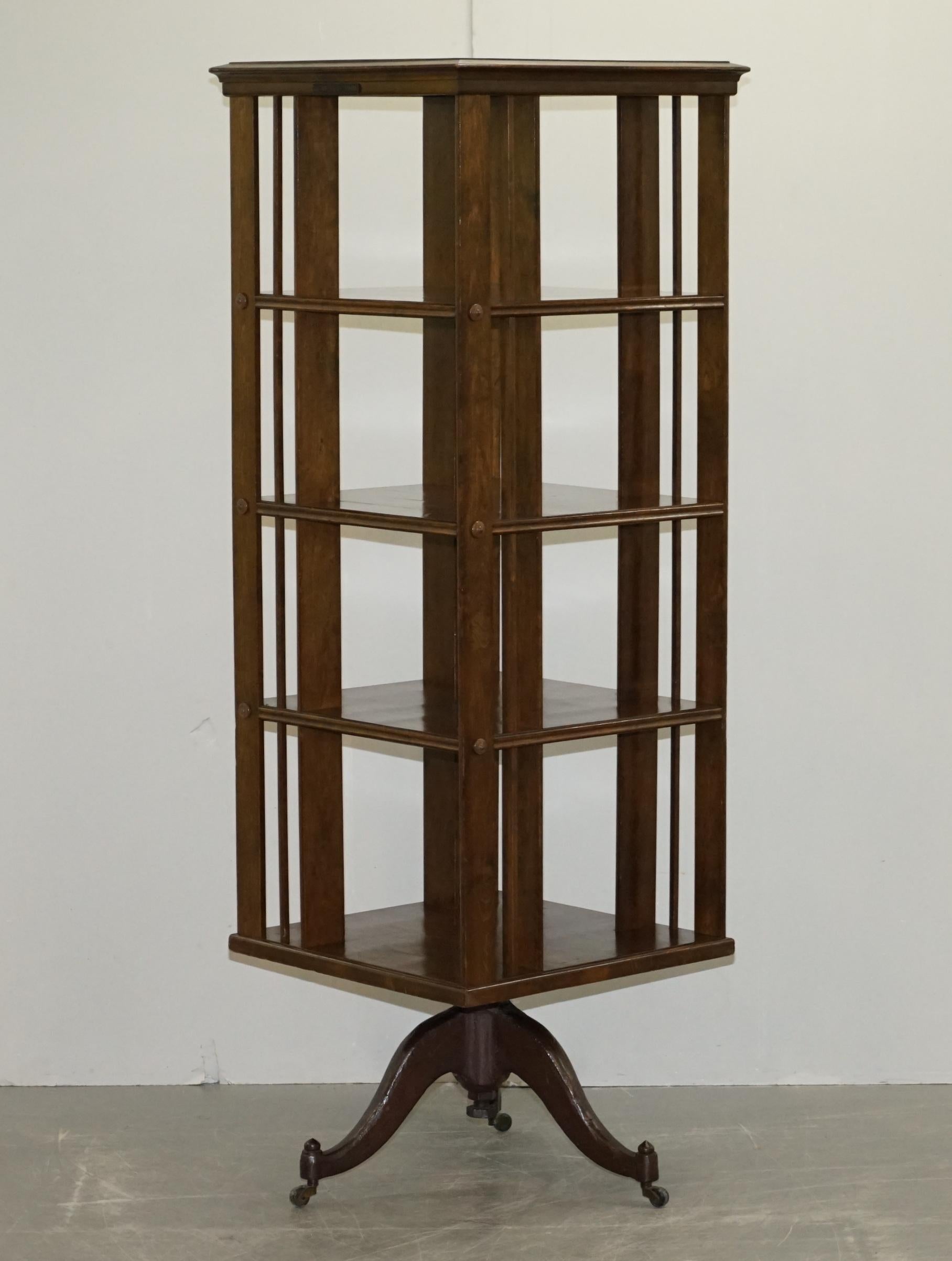 We are delighted to offer this really very nice and highly collectable solid oak exceptionally large Edwardian Library revolving bookcase 

This is the tallest of this type I have ever seen, its honestly massive. You can fit a small library in