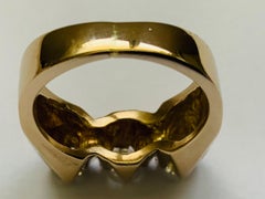 Huge 18K Yellow Gold Diamonds Men Ring