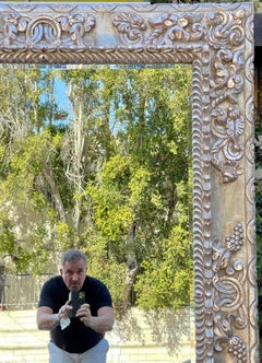Huge 18th C Style Carved Italian Giltwood Floor Mirror by Randy Esada Designs