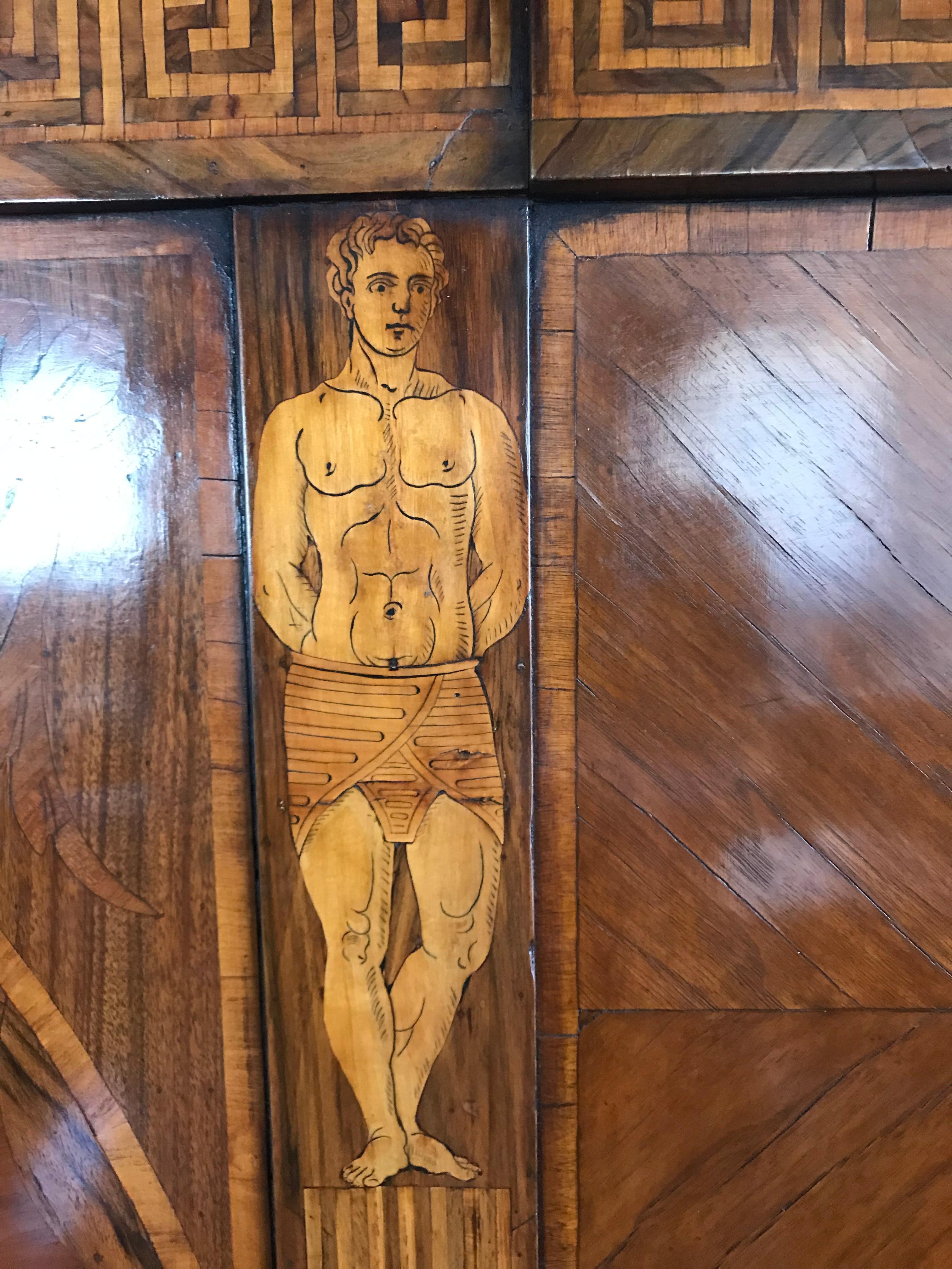 Huge 18th C. Venetian Larger Then California King Bed Crest Finials Panel Board en vente 5