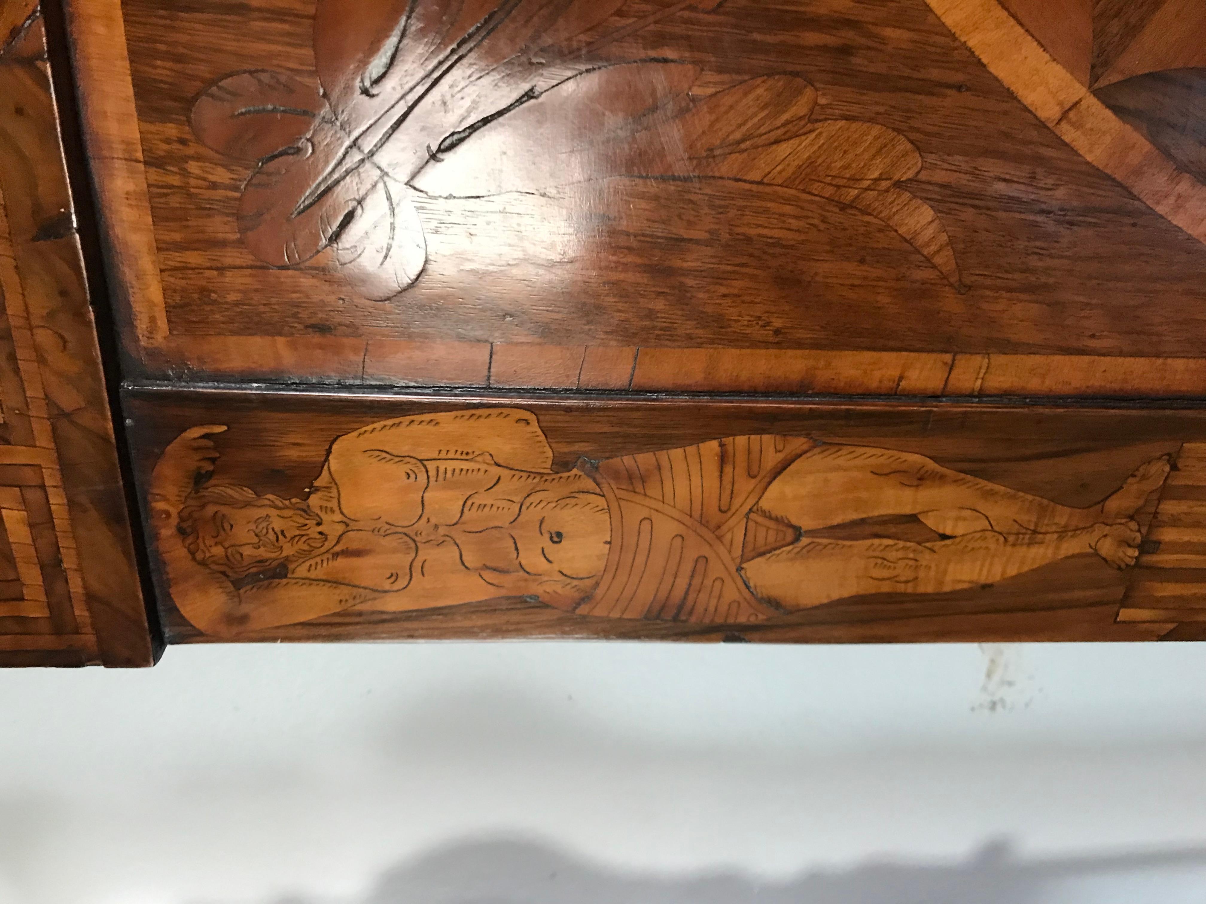 Huge 18th C. Venetian Larger Then California King Bed Crest Finials Panel Board en vente 6