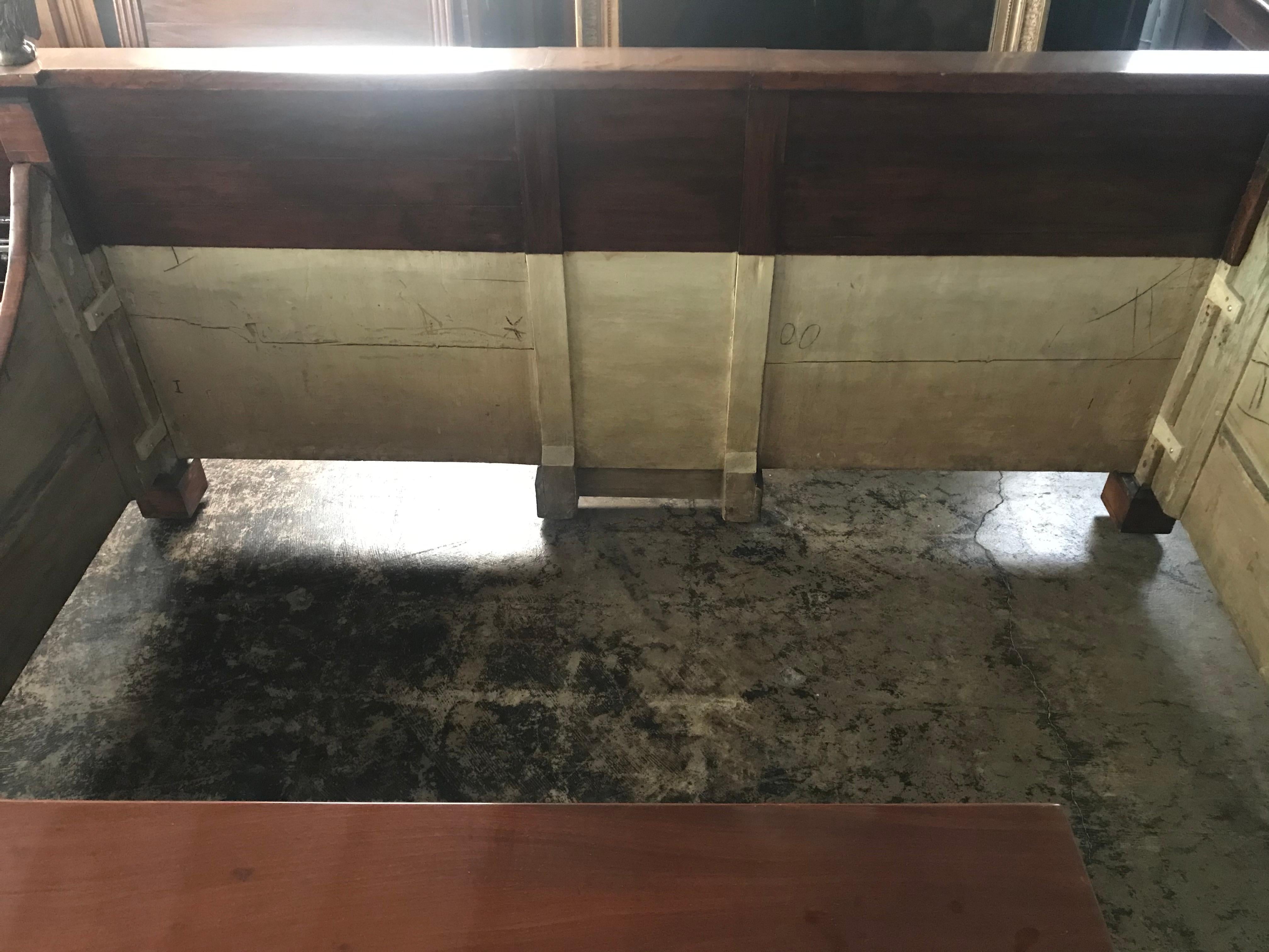 Huge 18th C. Venetian Larger Then California King Bed Crest Finials Panel Board en vente 12