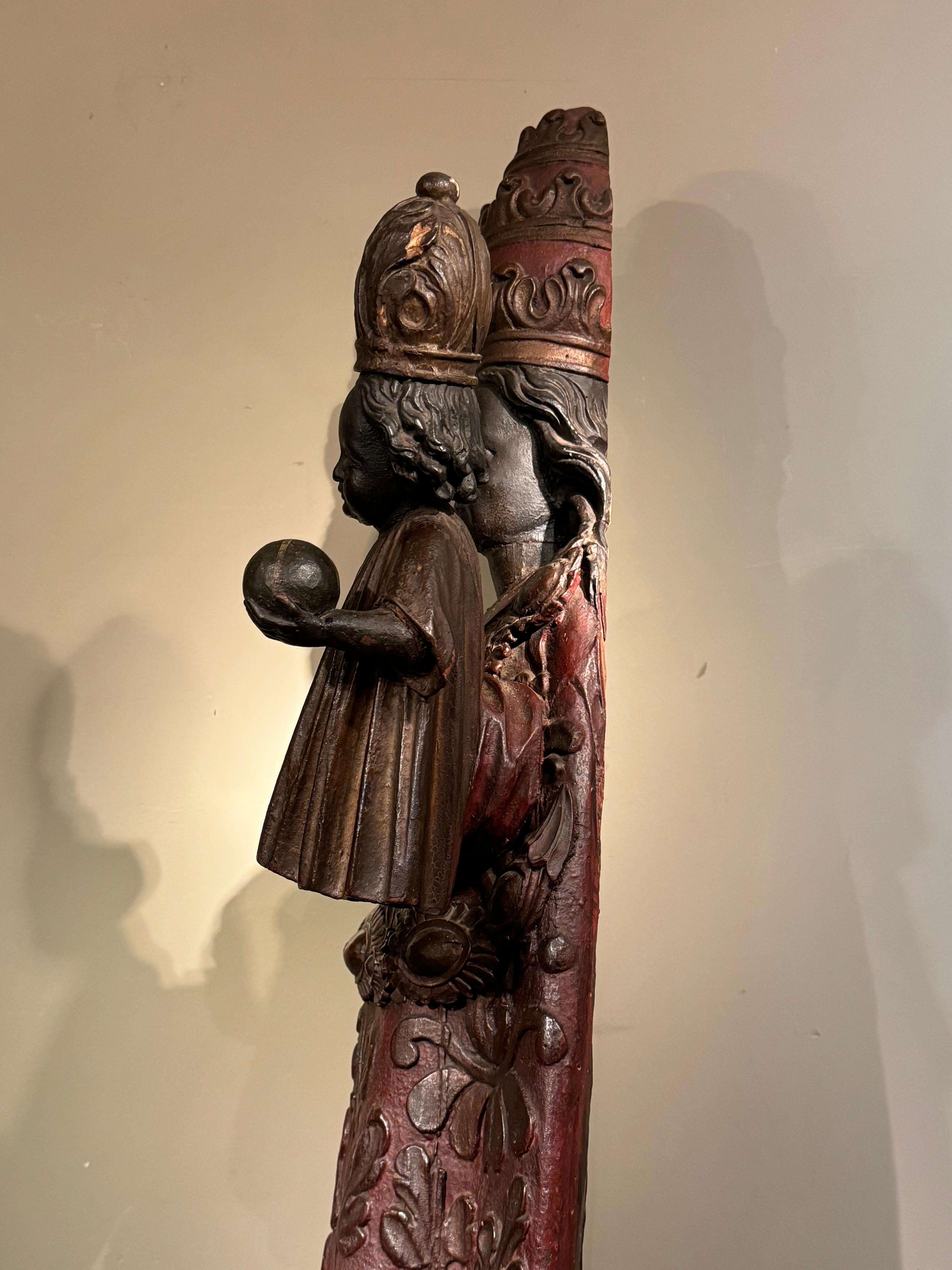 Huge 18th century black Virgin with the Child, Rousillon , France  or Spain 2