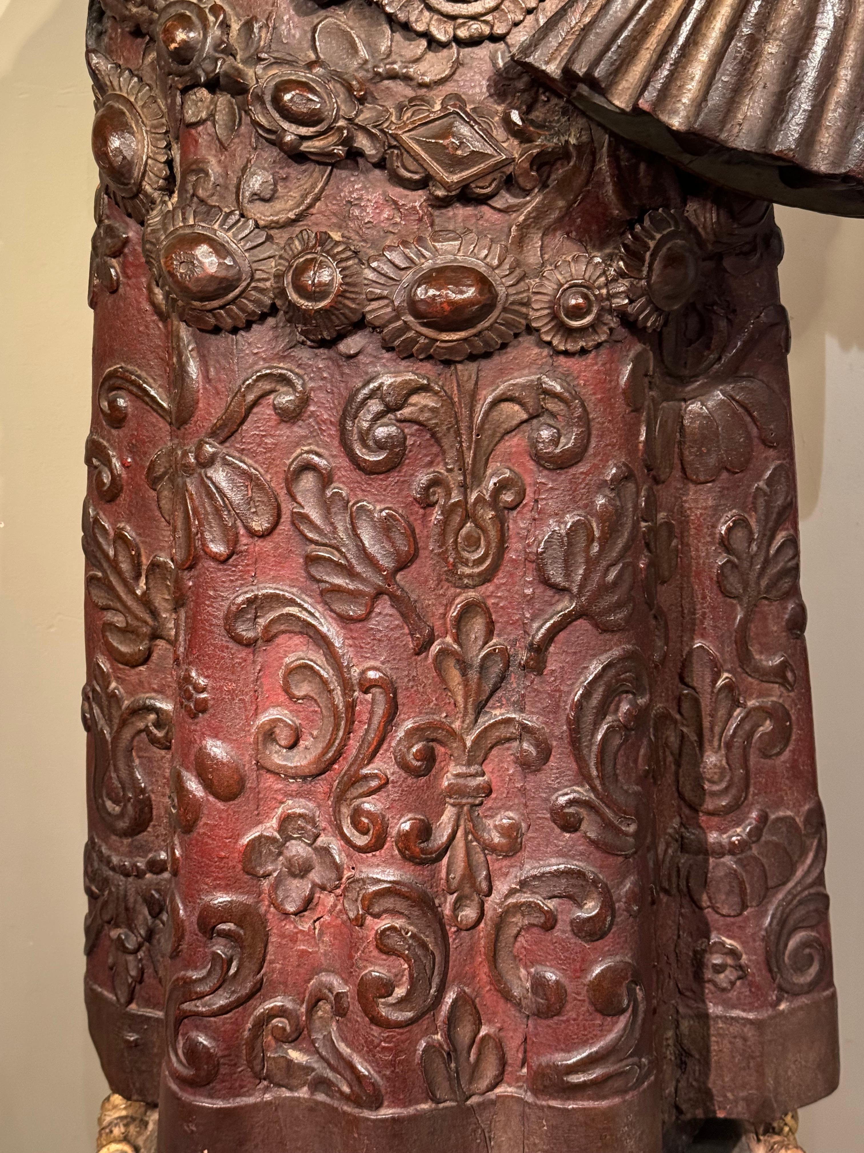 Hand-Carved Huge 18th century black Virgin with the Child, Rousillon , France  or Spain
