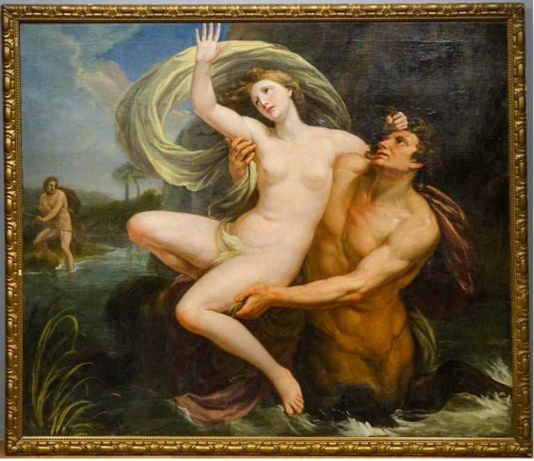 Oil on canvas, 154 x 181 cm (60.6 x 71.2 inches)

Depicting The Abduction of Deianeira by the Centaur Nessus (Ovid, Metamorphoses, IX, 101/34). The Centaur Nessus, half man, half horse, tries to abduct Deianeira, the wife of Heracles or Hercules.