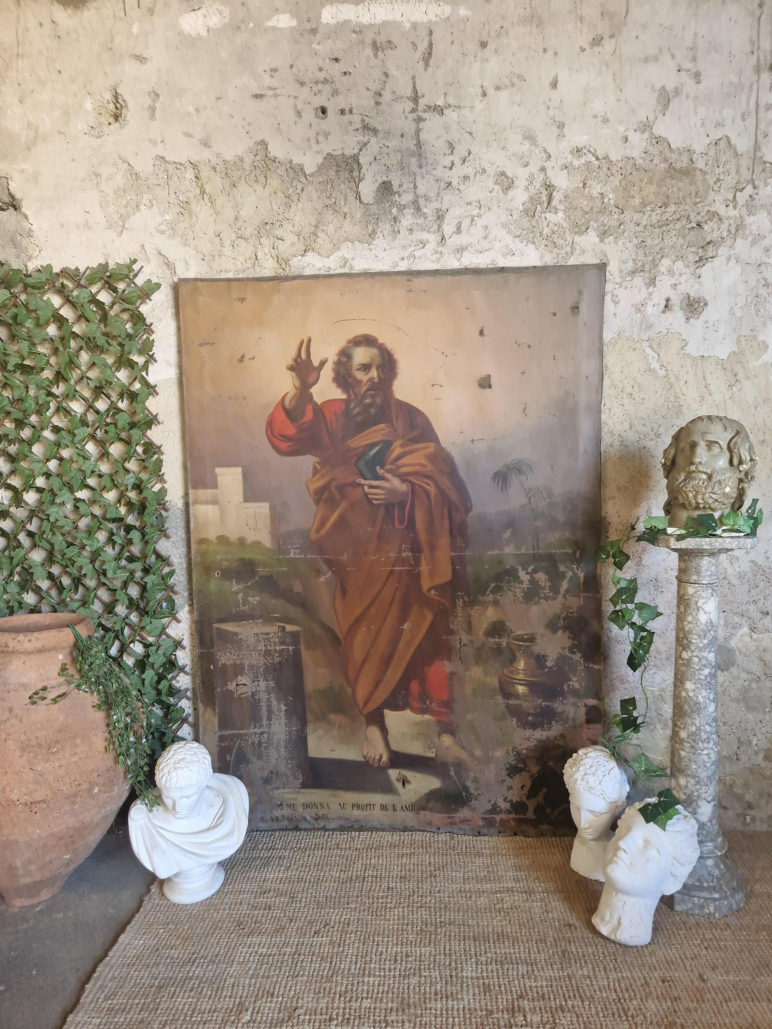 Huge 18th Century Oil Painting Saint Matthias the Apostle For Sale 3