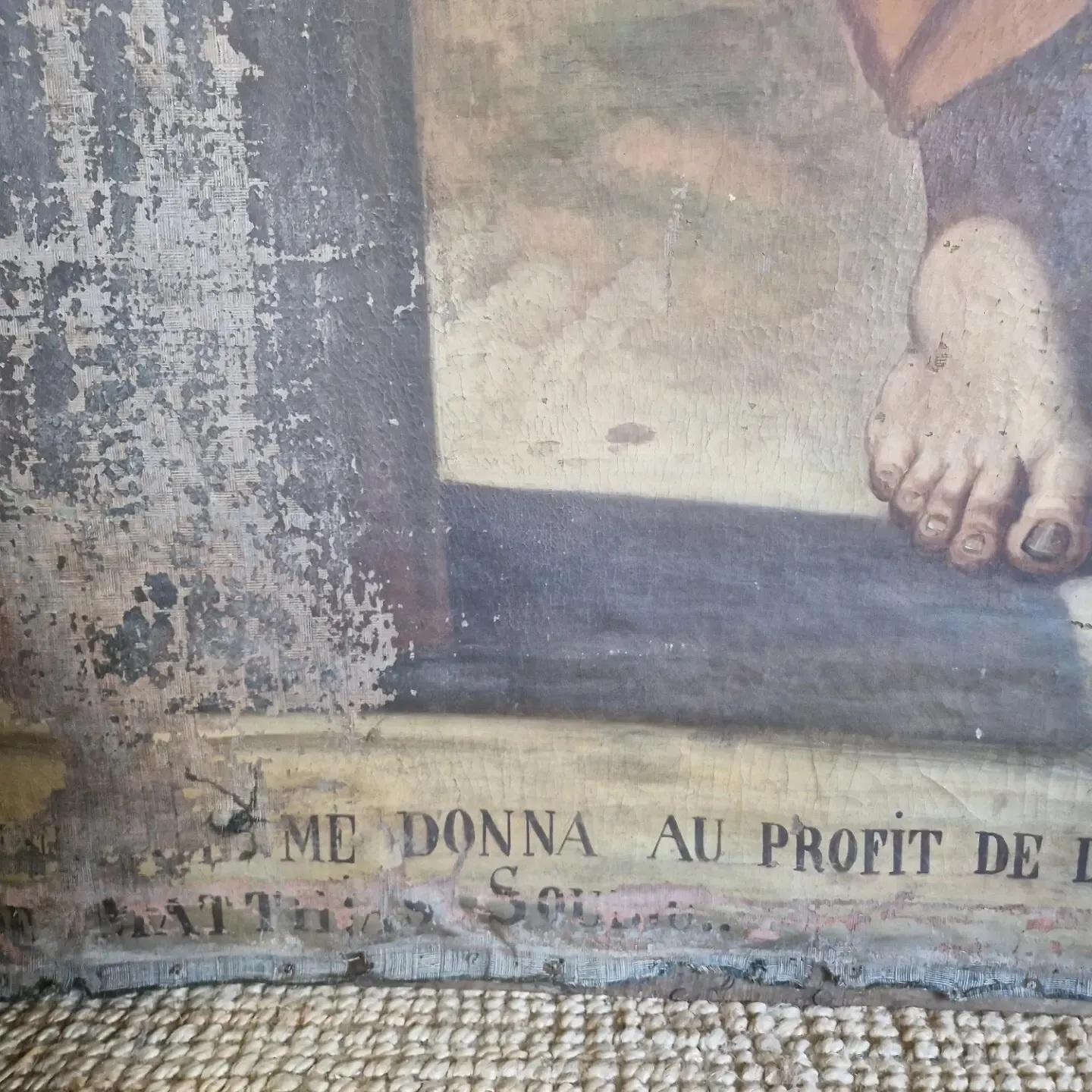 Renaissance Grande peinture à l'huile du 18ème siècle Saint Matthias l'Apostle en vente