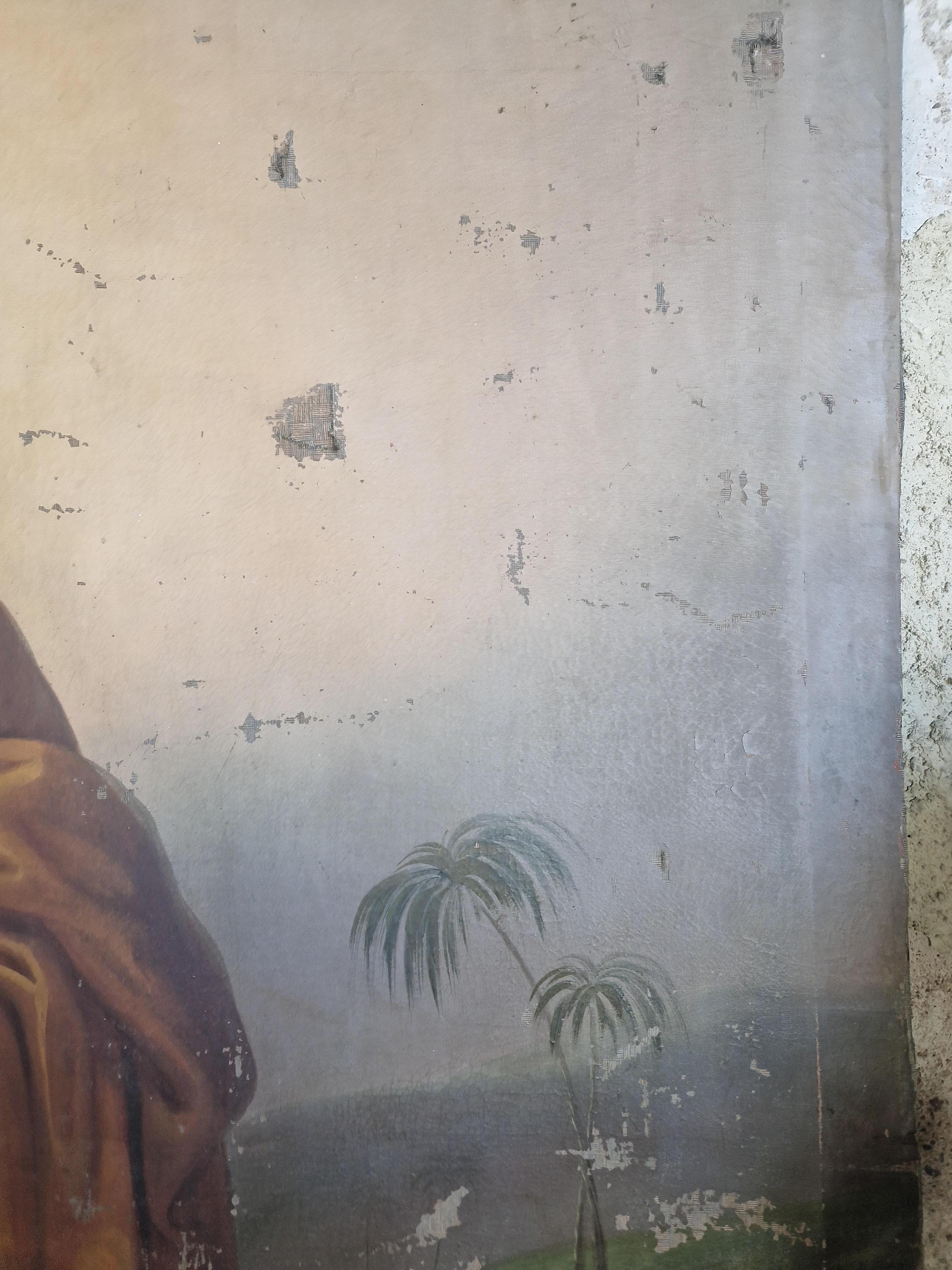 Canvas Huge 18th Century Oil Painting Saint Matthias the Apostle For Sale