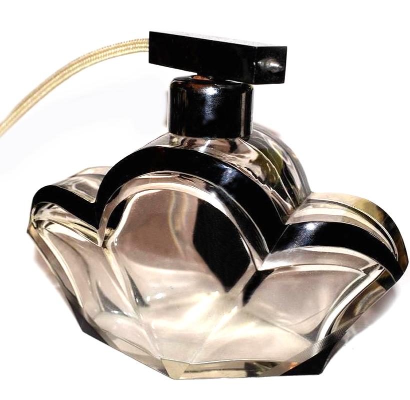 Huge 1930s Art Deco Atomiser Perfume Glass Bottle 1