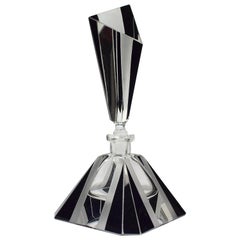 Huge 1930s Art Deco Crystal Glass Perfume Bottle