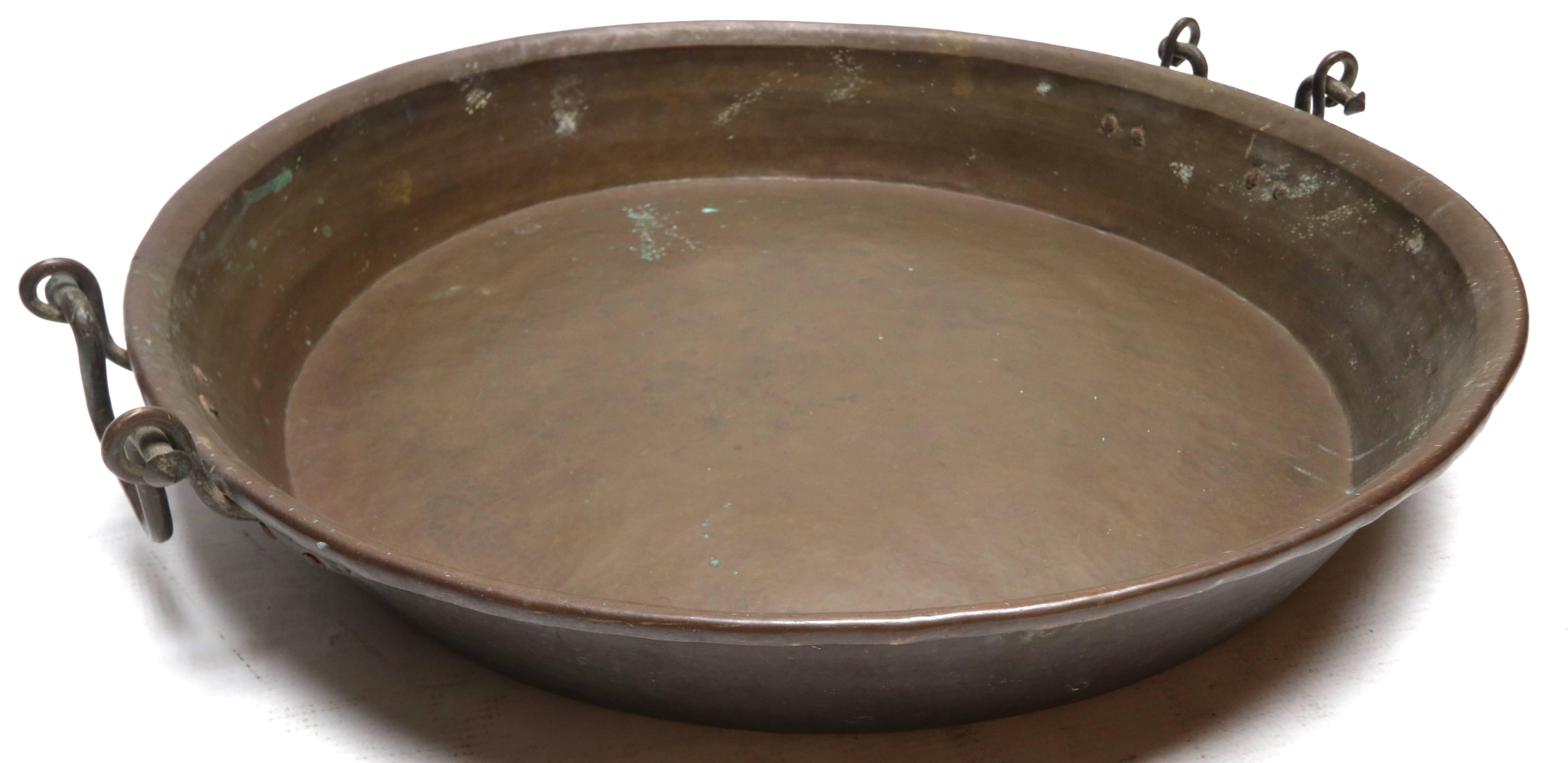 Mid-20th Century Huge 1940s Round Metal Paella Pan