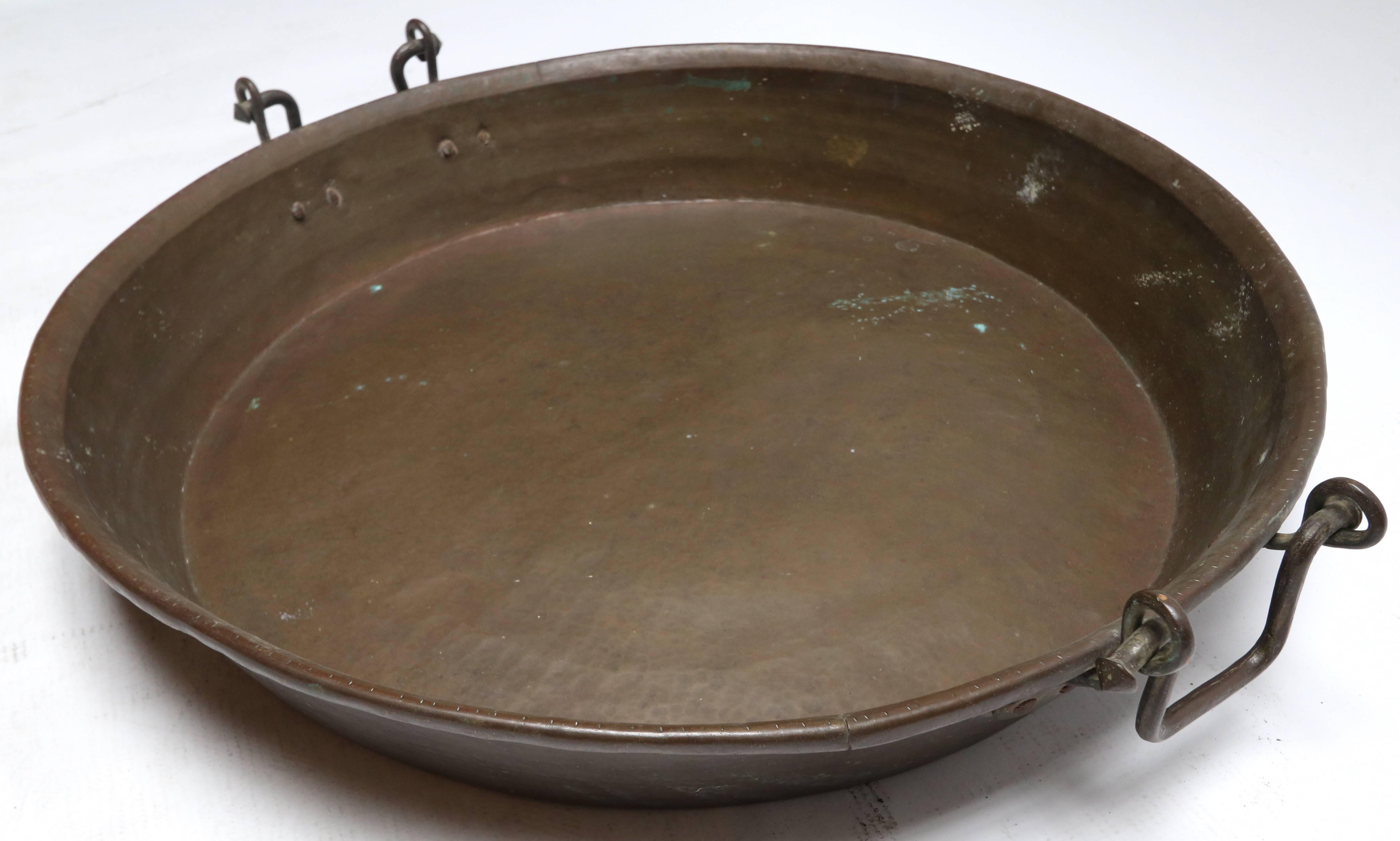 Huge 1940s Round Metal Paella Pan 1