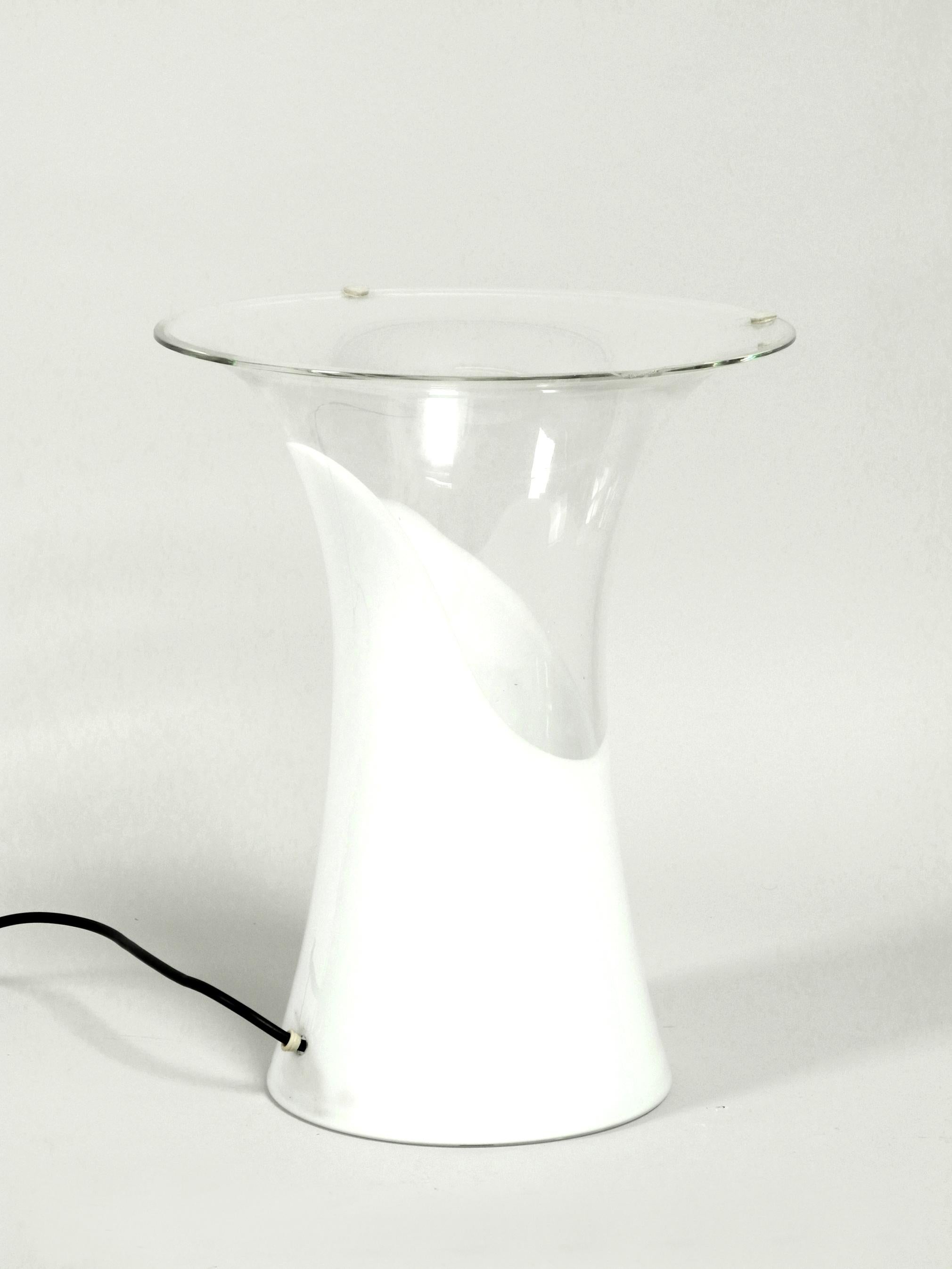 Huge 1960s Italian Two-Piece Murano Glass Mushroom Table Lamp by Vistosi For Sale 9