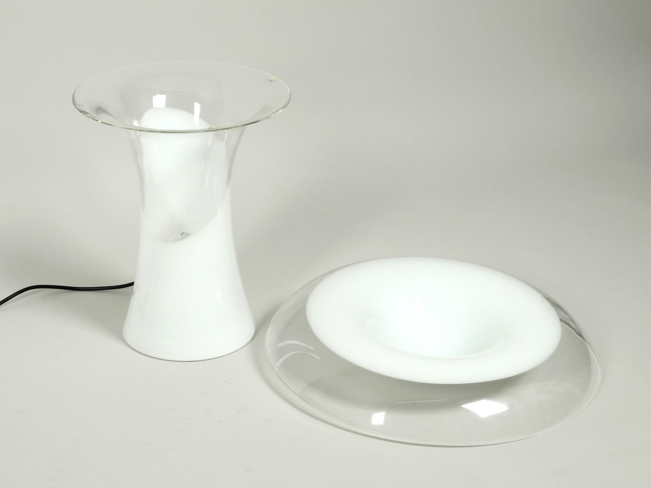 Huge 1960s Italian Two-Piece Murano Glass Mushroom Table Lamp by Vistosi In Good Condition For Sale In München, DE
