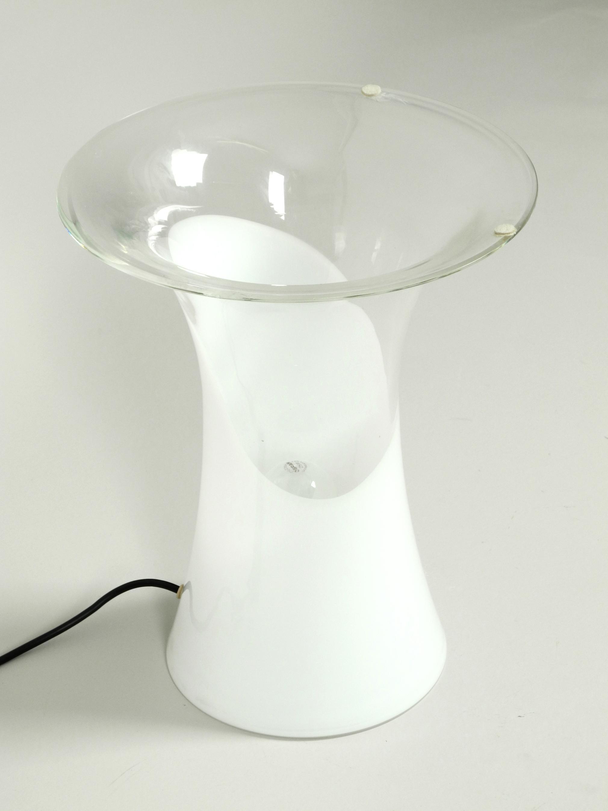 Huge 1960s Italian Two-Piece Murano Glass Mushroom Table Lamp by Vistosi For Sale 1