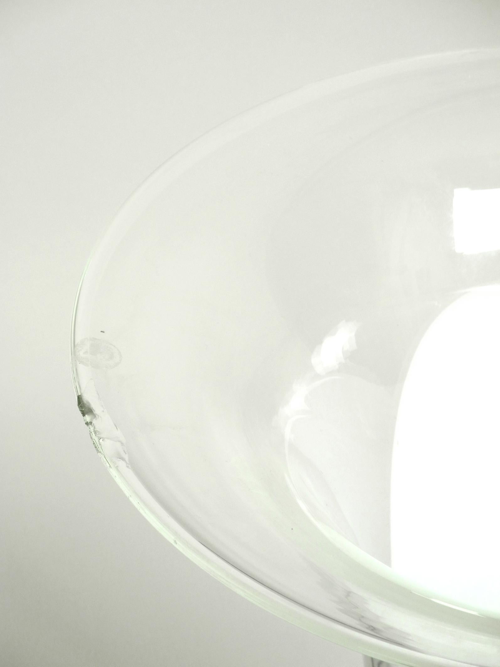 Enorme lámpara de sobremesa italiana de dos piezas de cristal de Murano de los años 60, con forma de seta, de Vistosi en venta 1