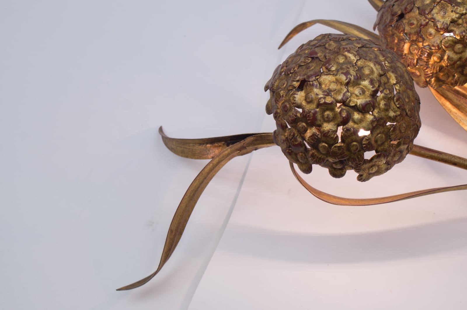 Huge 1960s Vintage Hydrangea Palladio Wall Sculpture Lamp, Made in Italy 2
