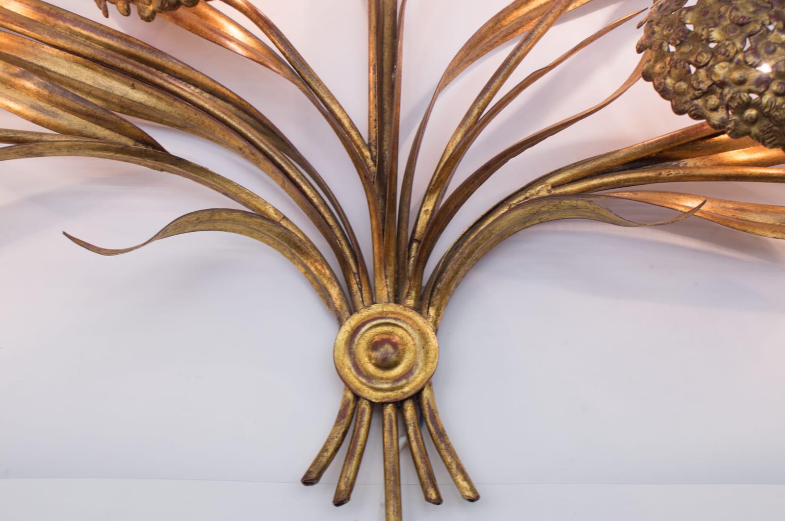 Huge 1960s Vintage Hydrangea Palladio Wall Sculpture Lamp, Made in Italy 4