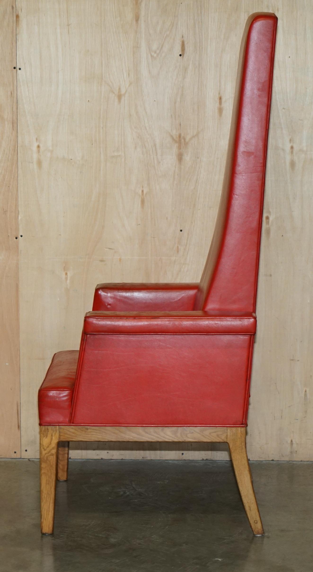 HUGE 1968 QUEEN ELIZABETH II HIGH BACK SESSIONS HOUSE JUDGES LEATHER ARMCHAiR 9