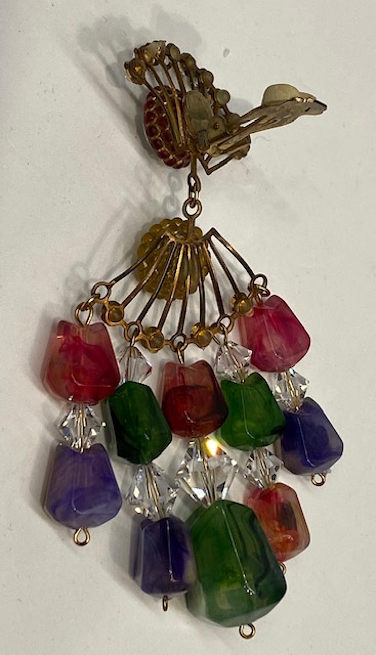 Huge 1970s Chandelier Earrings 10