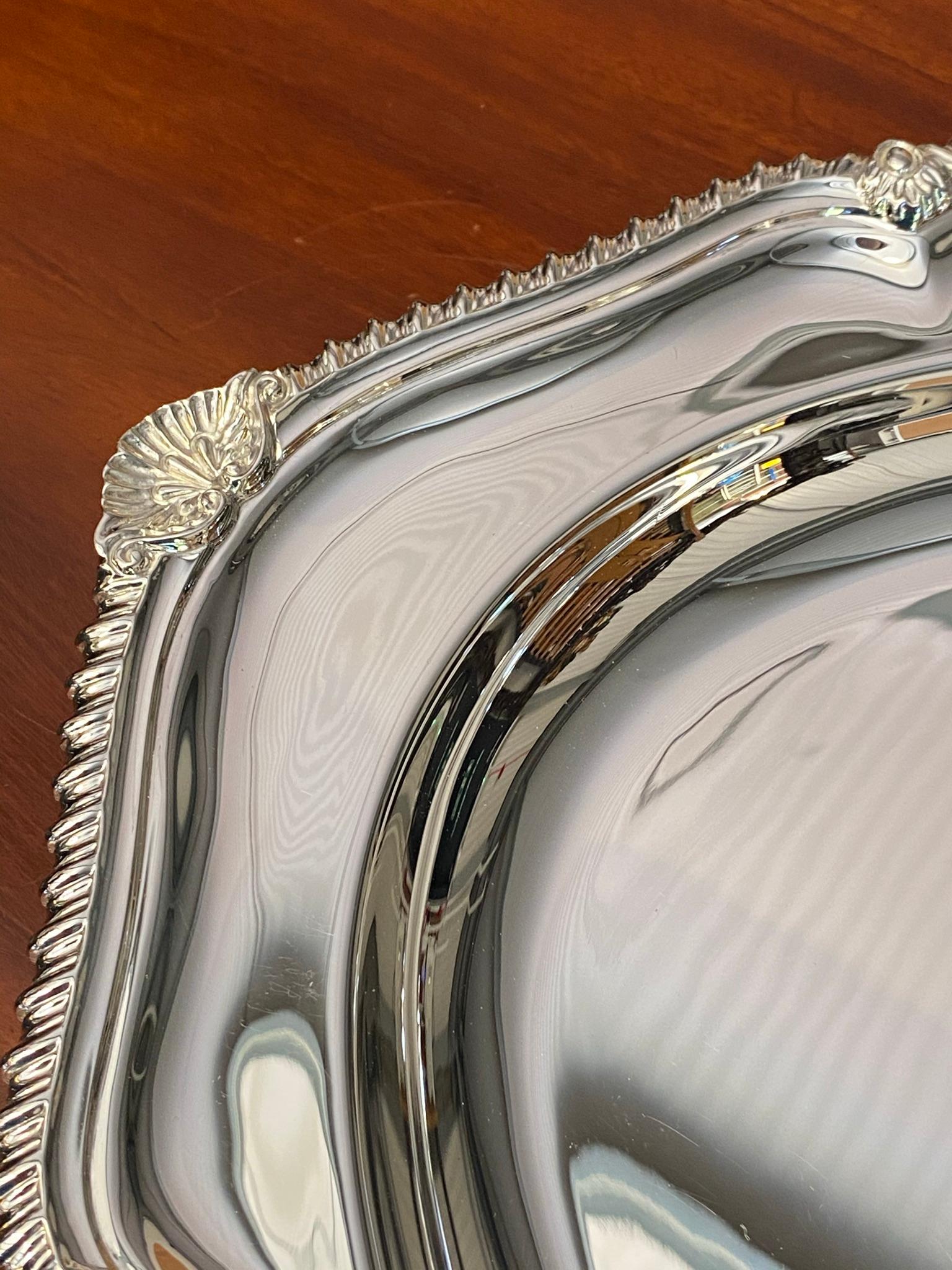 Huge 1971 Fully Restored Thick 2.3kgs Asprey London Sterling Silver Platter Tray For Sale 6