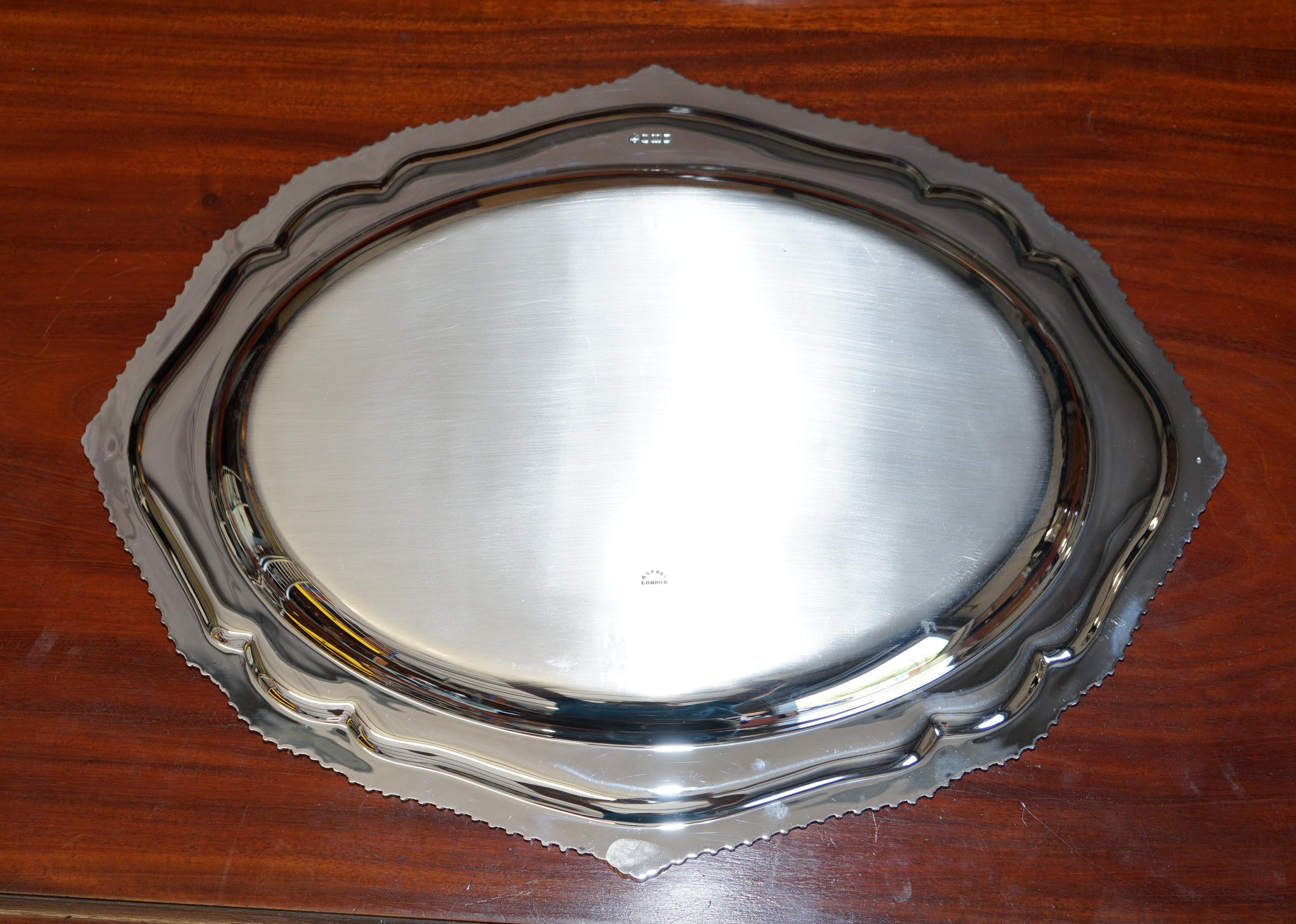 Huge 1971 Fully Restored Thick 2.3kgs Asprey London Sterling Silver Platter Tray For Sale 7