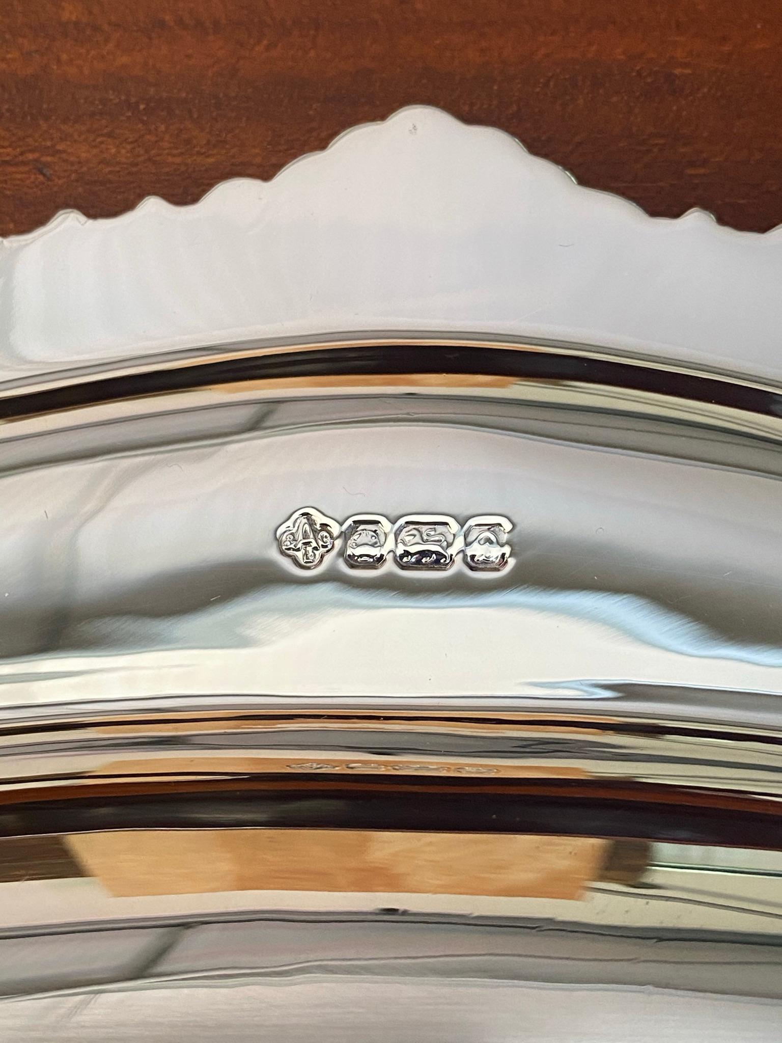 Huge 1971 Fully Restored Thick 2.3kgs Asprey London Sterling Silver Platter Tray For Sale 8