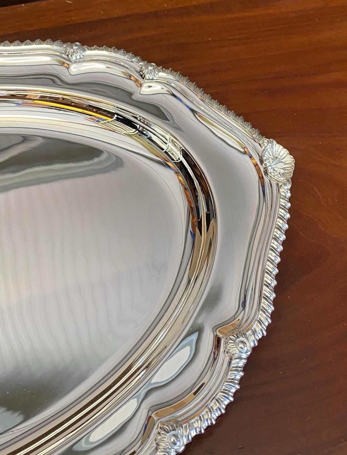 Huge 1971 Fully Restored Thick 2.3kgs Asprey London Sterling Silver Platter Tray For Sale 2