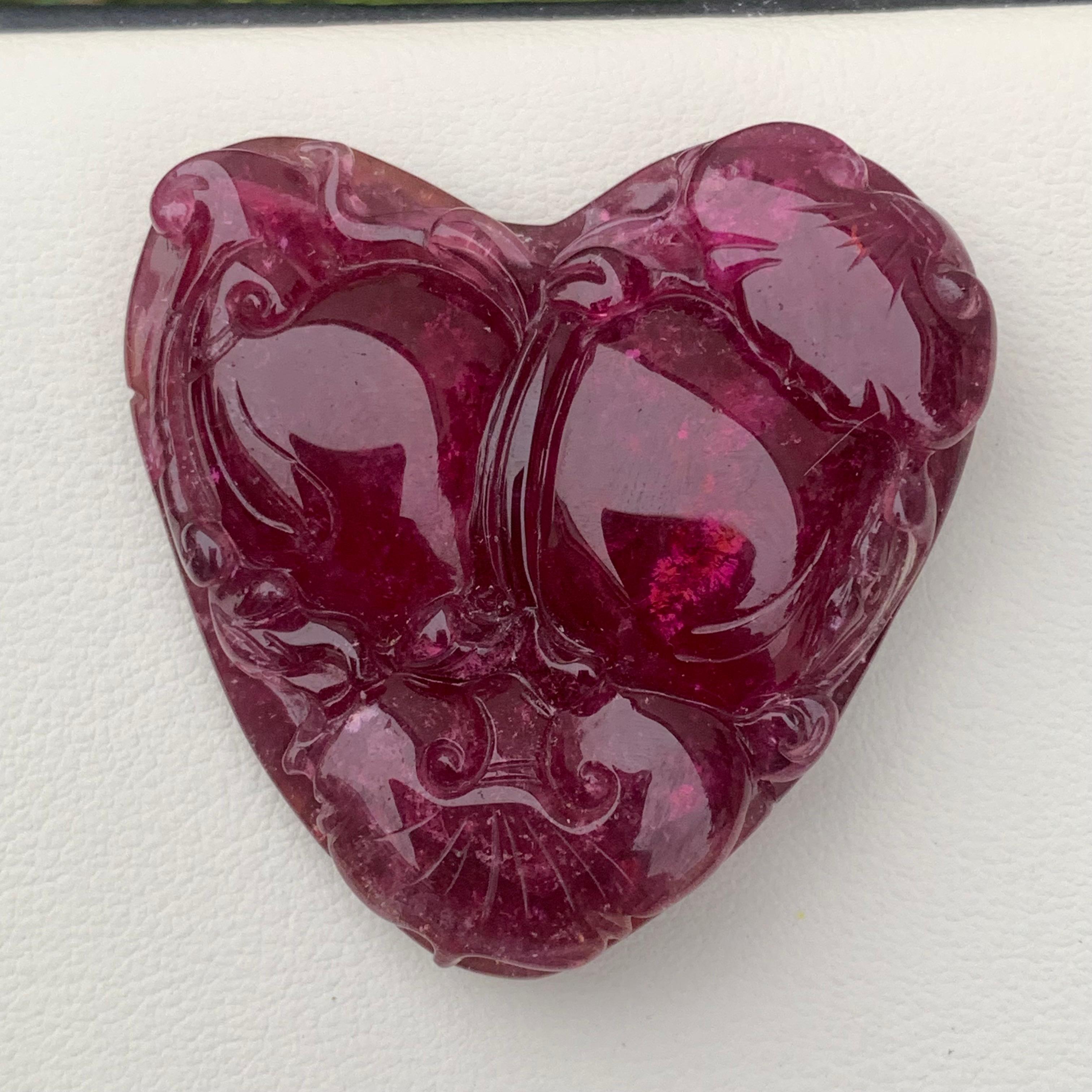 Arts and Crafts Huge 197.45 Carat Natural Rubellite Tourmaline Carving Gemstone from Africa For Sale