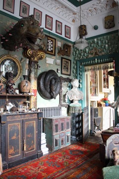 Huge 19th C Sculptural Coiled Taxidermy Snake Burmese Python Natural History