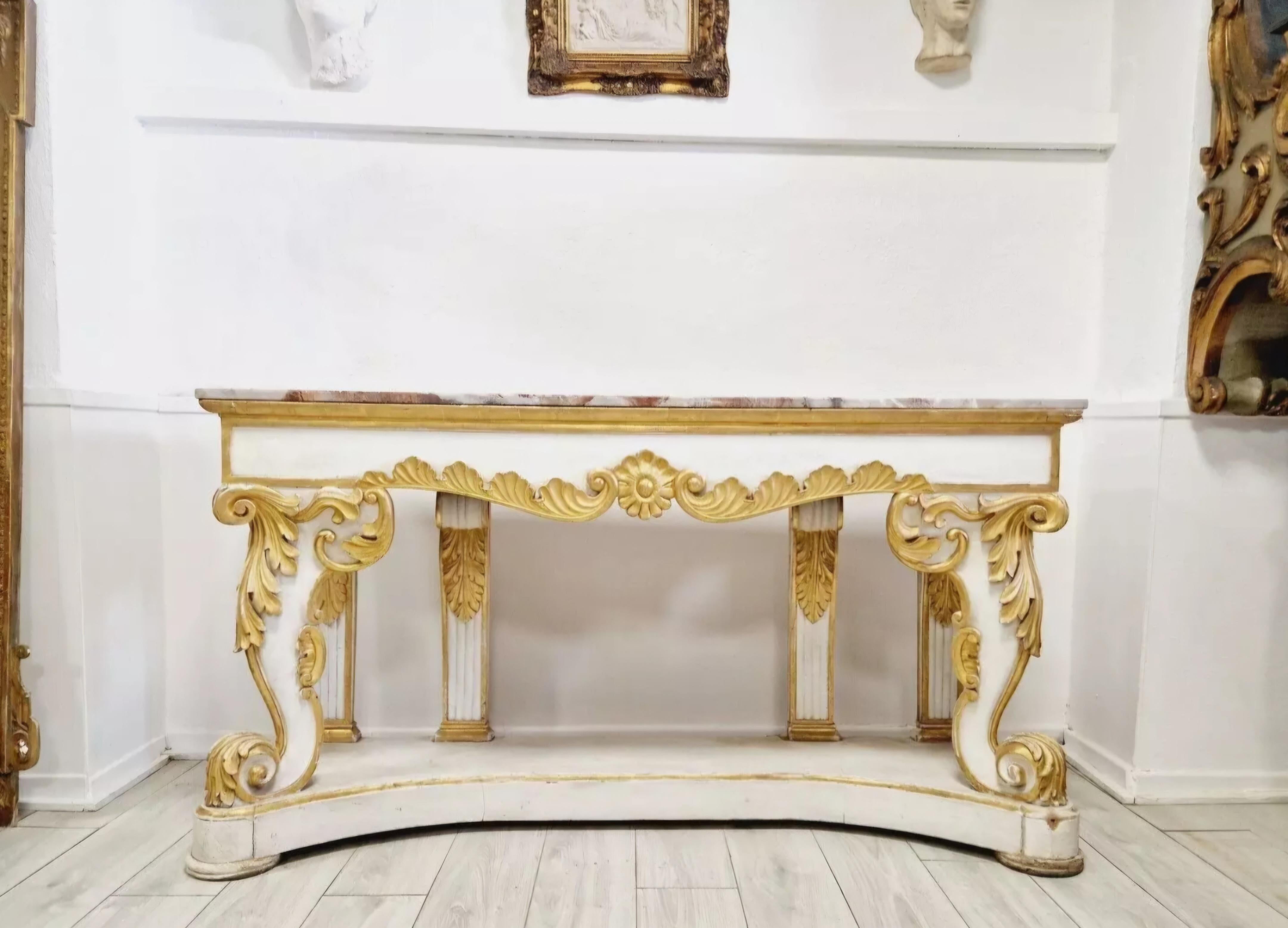 Huge 19th Century French Console Table with Marble Top en vente 2