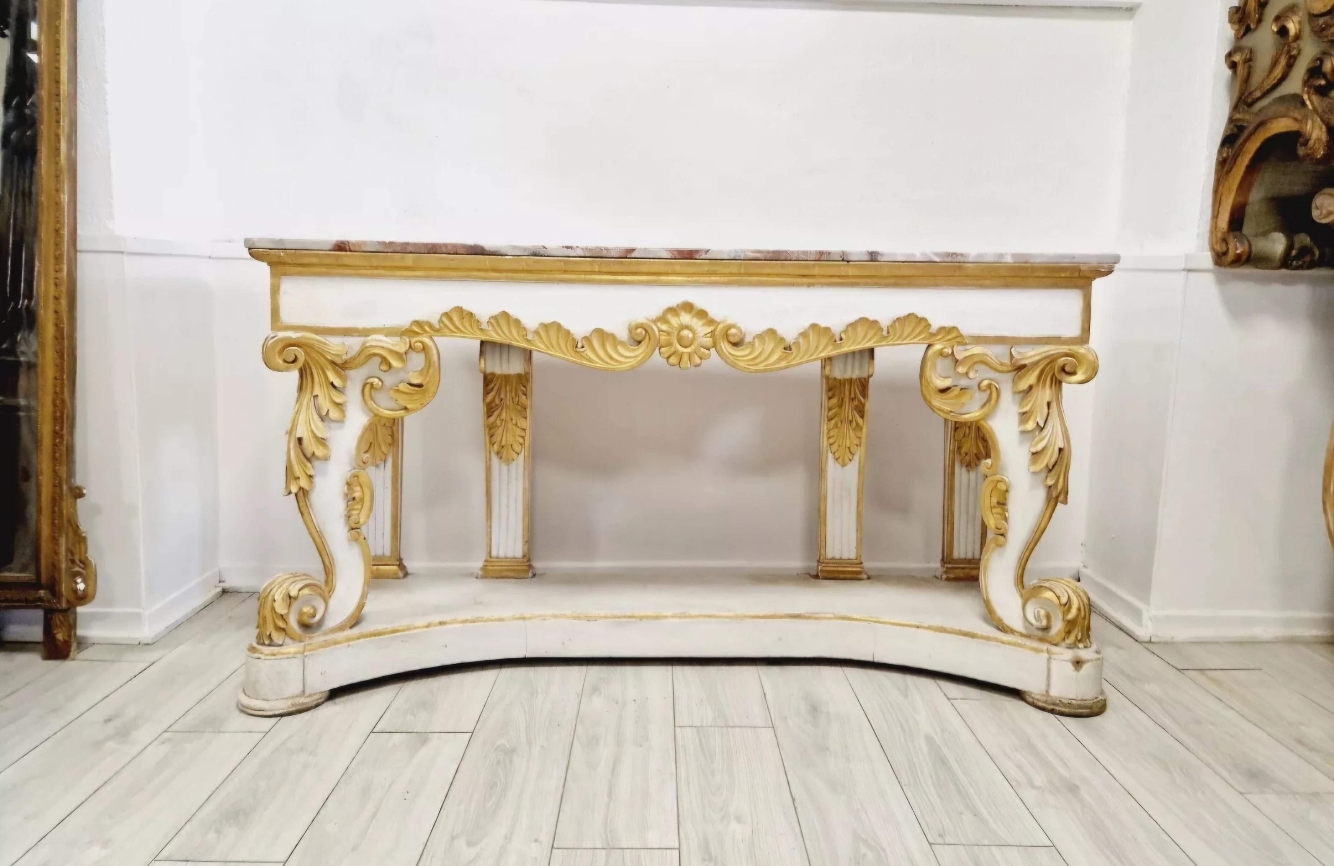 Français Huge 19th Century French Console Table with Marble Top en vente