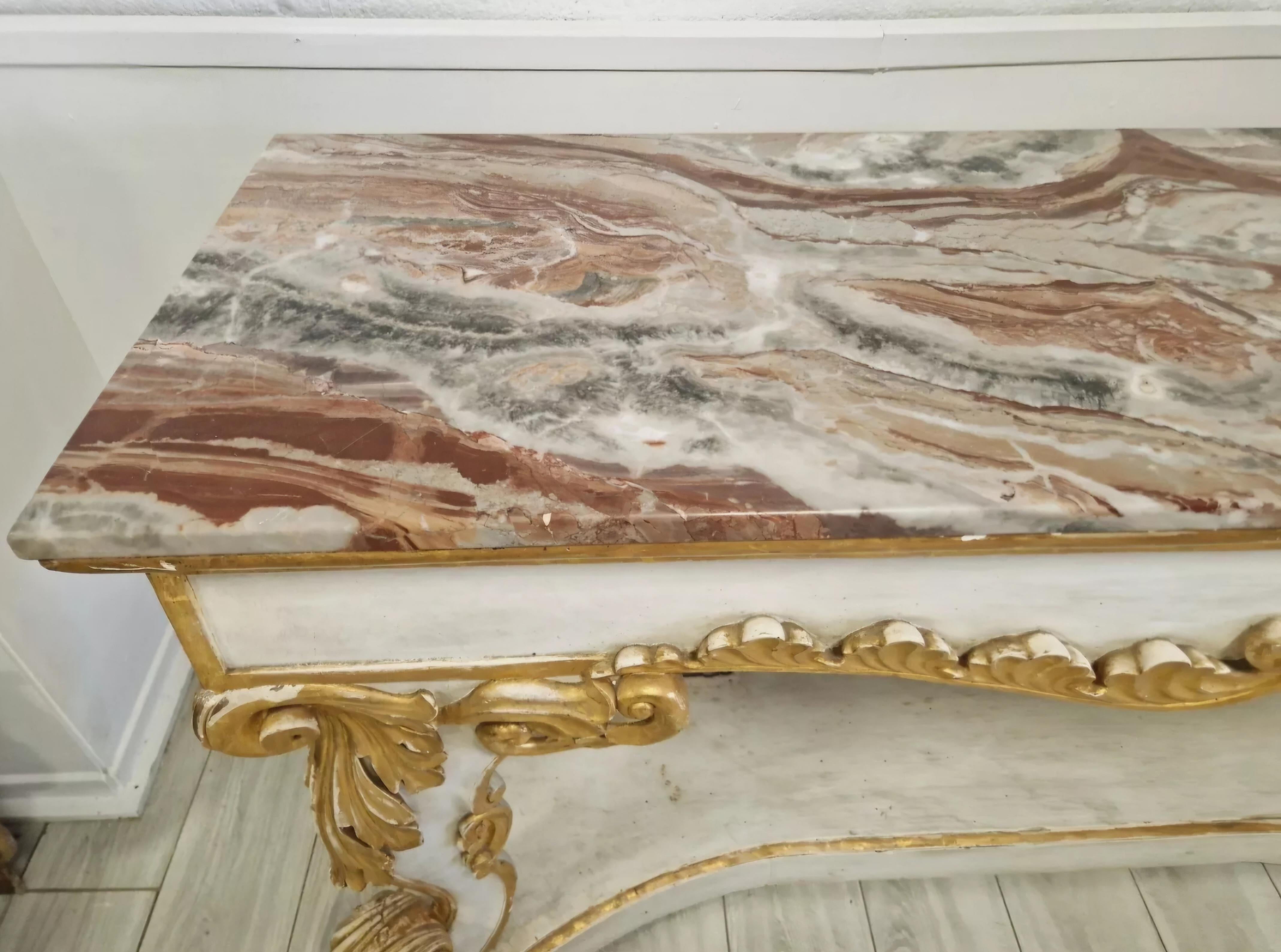 Huge 19th Century French Console Table with Marble Top Bon état - En vente à Buxton, GB