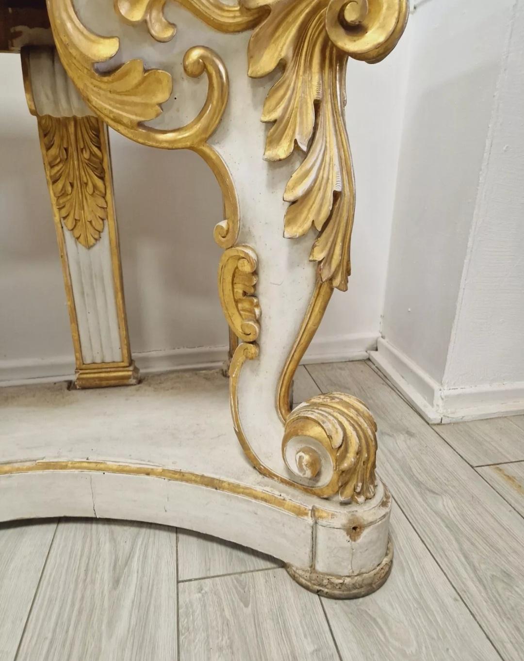 XIXe siècle Huge 19th Century French Console Table with Marble Top en vente