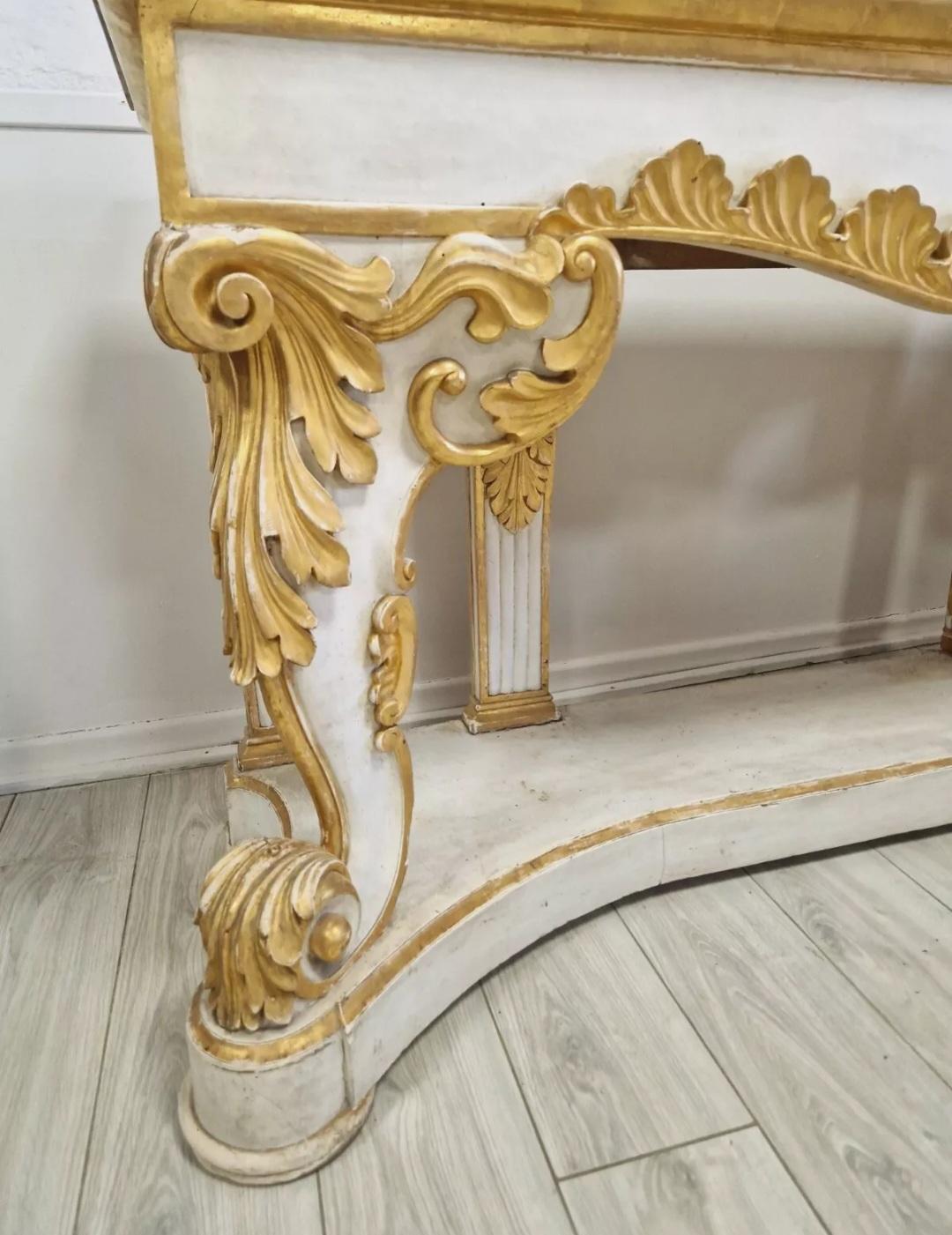 Marbre Huge 19th Century French Console Table with Marble Top en vente