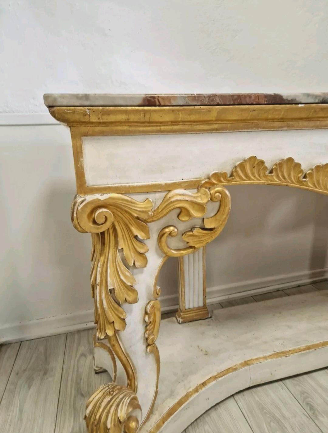 Huge 19th Century French Console Table with Marble Top en vente 1