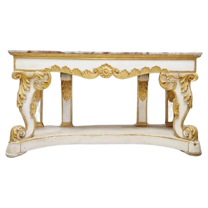 Huge 19th Century French Console Table with Marble Top